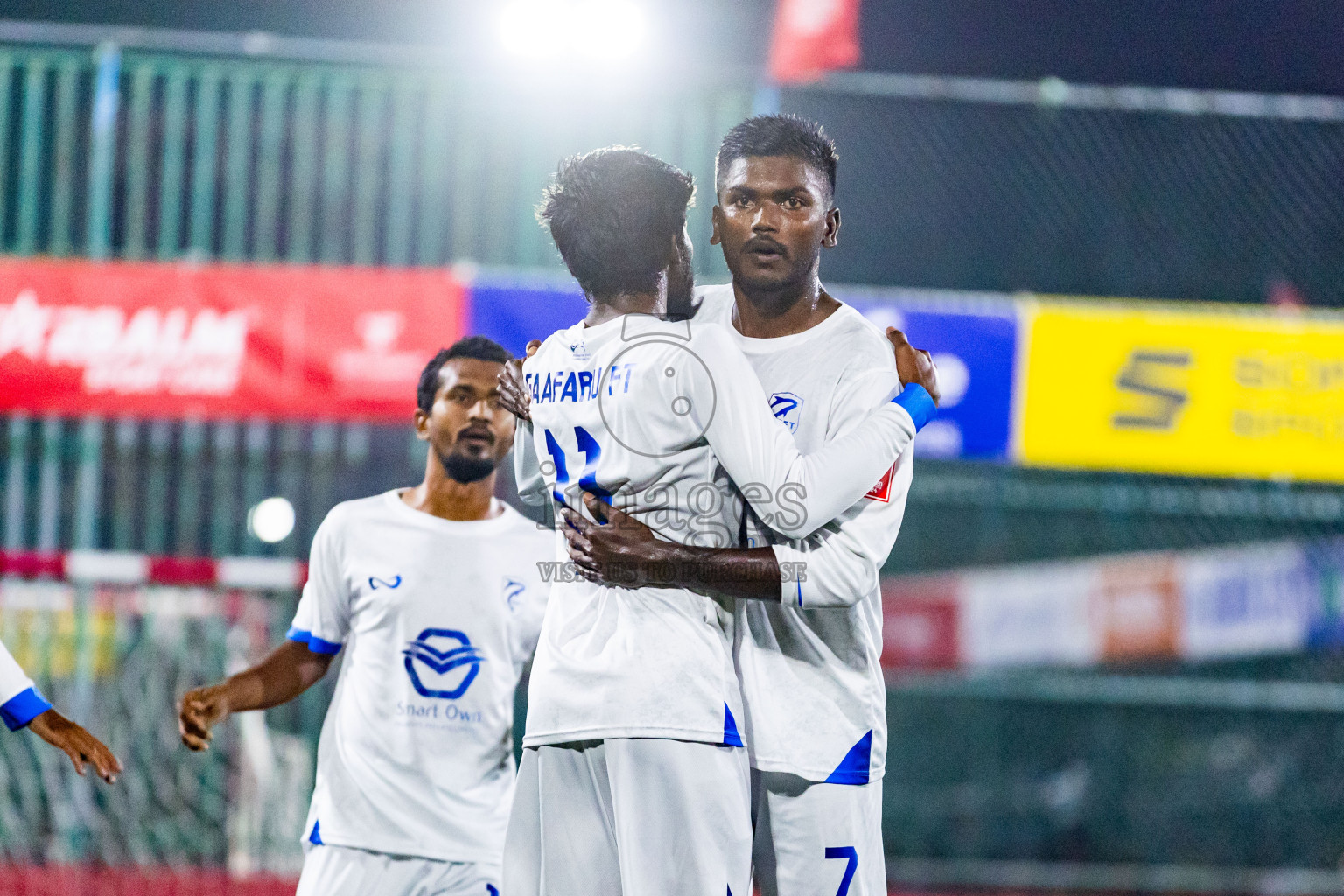 K Gaafaru vs K Guraidhoo in Day 28 of Golden Futsal Challenge 2024 was held on Sunday , 11th February 2024 in Hulhumale', Maldives Photos: Nausham Waheed / images.mv