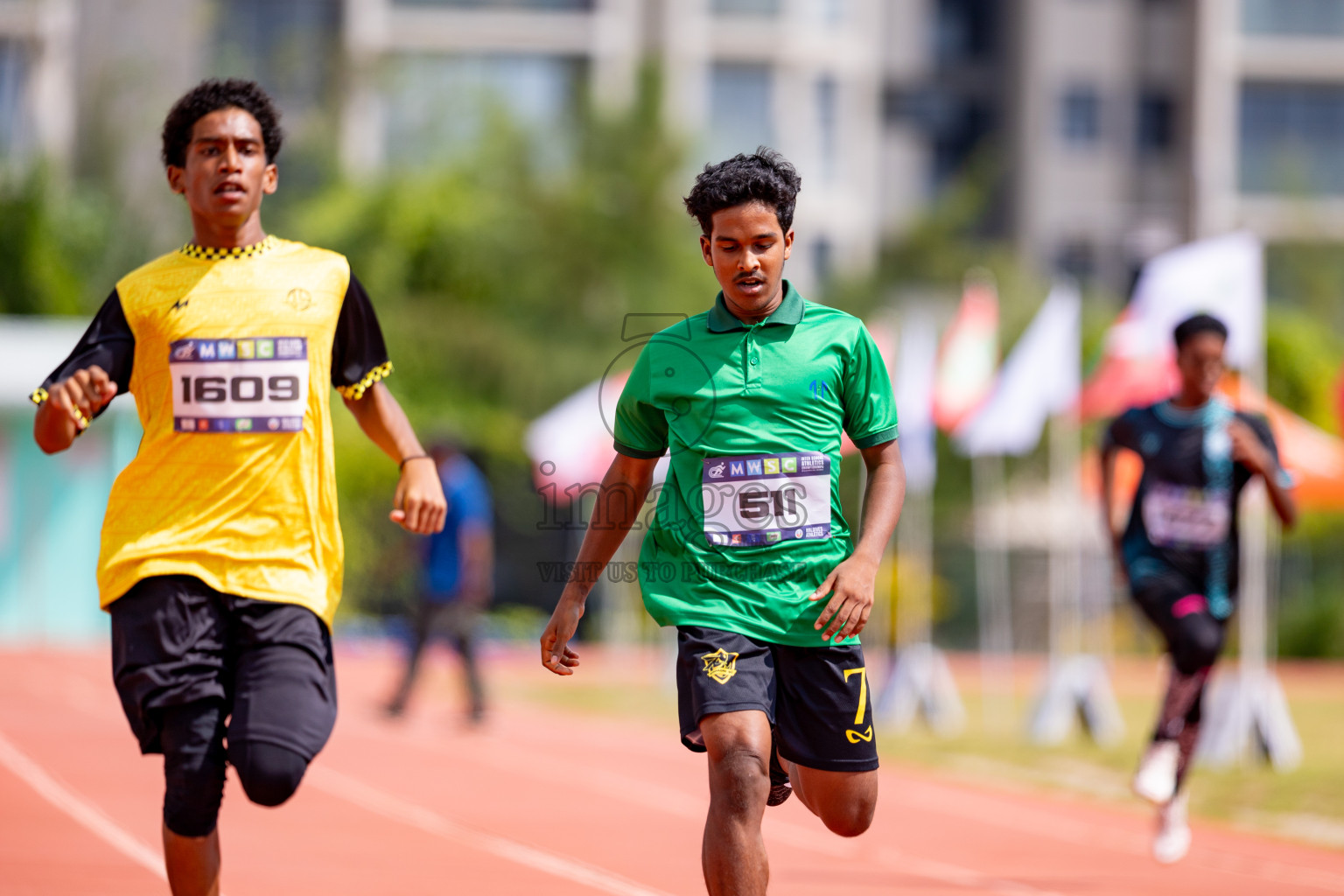 Day 3 of MWSC Interschool Athletics Championships 2024 held in Hulhumale Running Track, Hulhumale, Maldives on Monday, 11th November 2024. 
Photos by: Hassan Simah / Images.mv