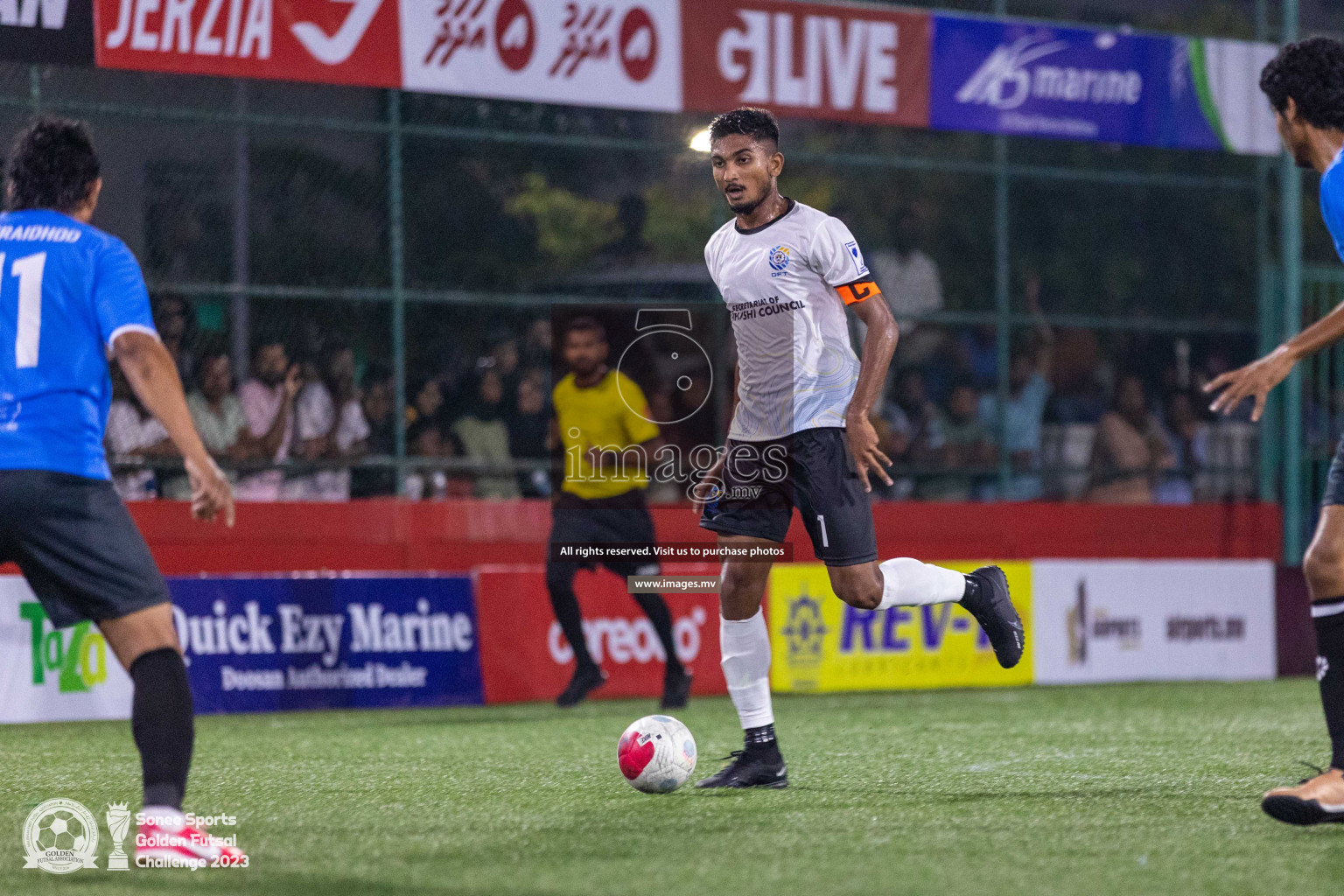 K. Guraidhoo vs TK. Dhiffushi in Day 4 of Golden Futsal Challenge 2023 on 08 February 2023 in Hulhumale, Male, Maldives