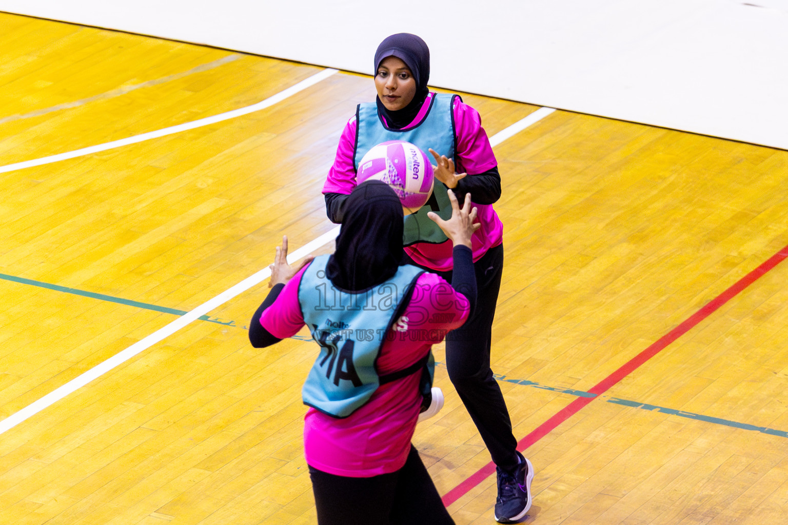 C Matrix vs MV Netters in Day 1 of 24th Milo Netball Association Championship held in Social Center at Male', Maldives on Monday, 1st September 2025. Photos: Nausham Waheed / images.mv