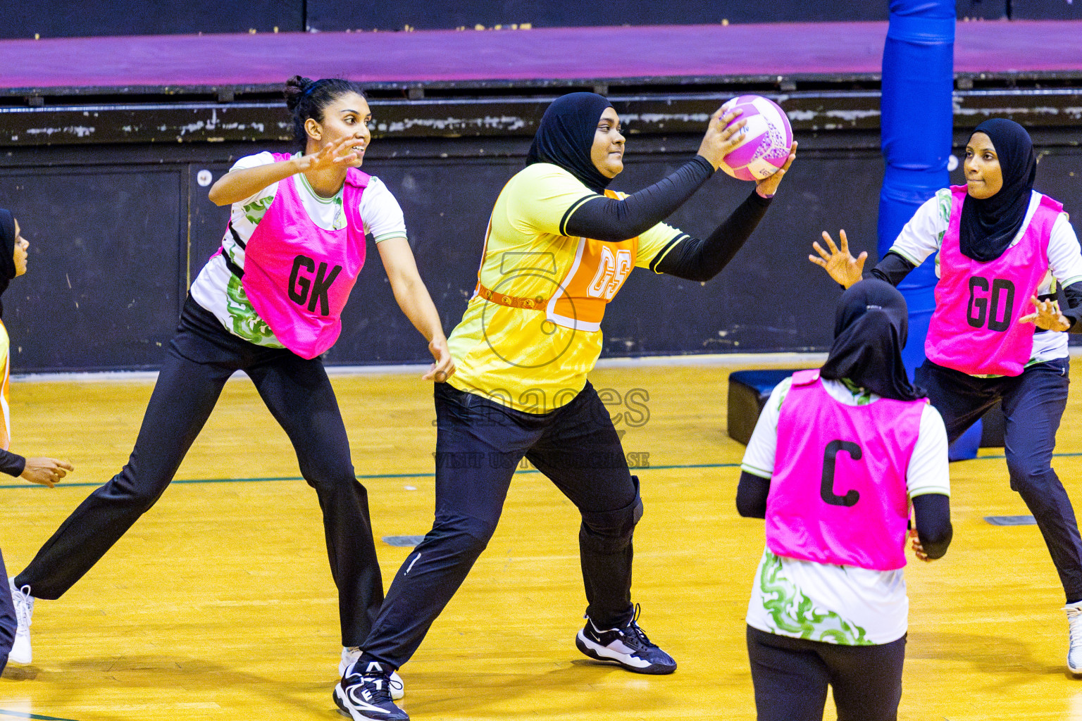 KYRC vs Sports Club Shining Star in Day 10 of National Netball Tournament 2025 held in Social Center at Male', Maldives on Tuesday, 27th May 2025. Photos: Nausham Waheed / images.mv
