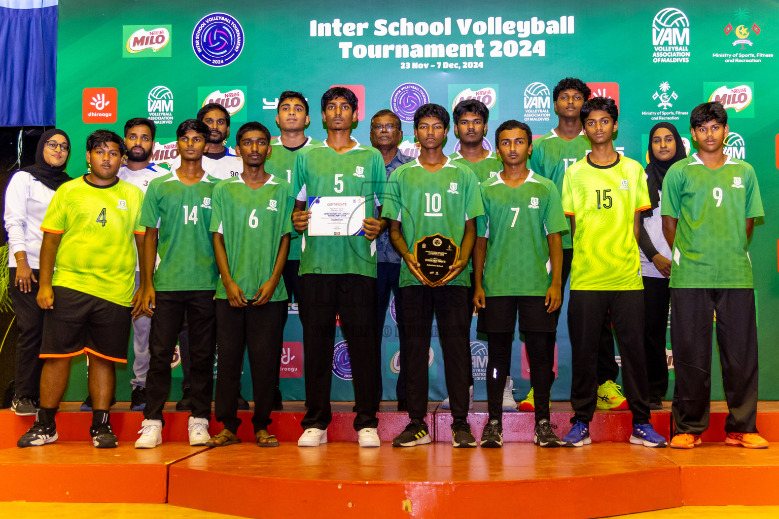 Finals of Interschool Volleyball Tournament 2024 was held in Social Center at Male', Maldives on Friday, 6th December 2024. Photos: Nausham Waheed / images.mv