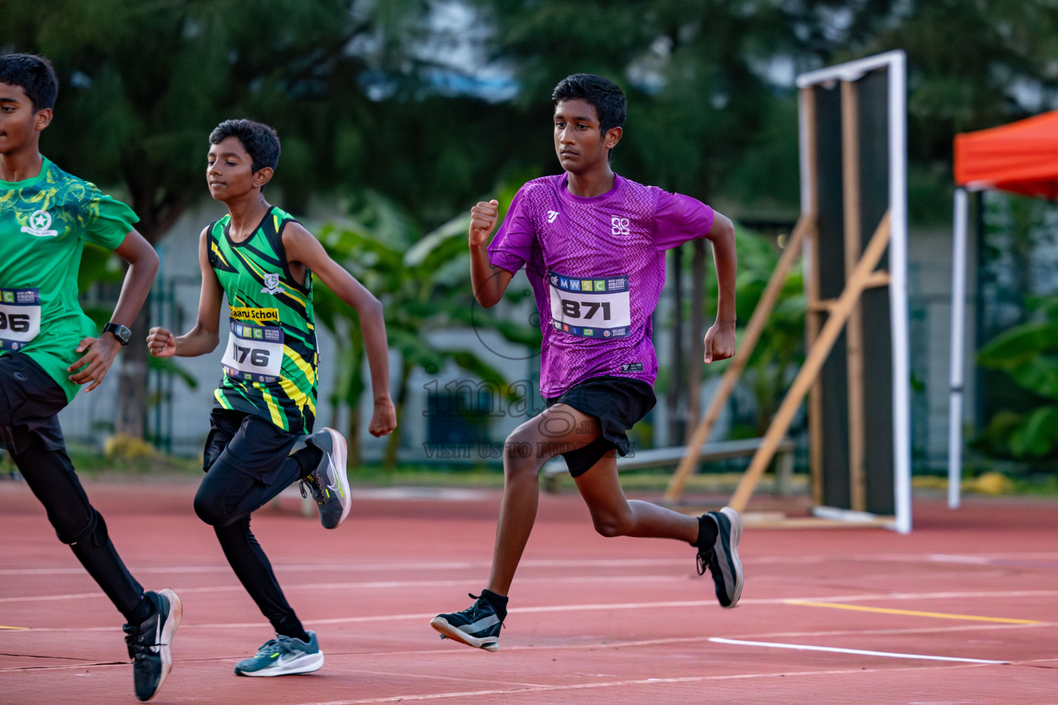 Day 1 of MWSC Interschool Athletics Championships 2024 held in Hulhumale Running Track, Hulhumale, Maldives on Saturday, 9th November 2024. 
Photos by: Hassan Simah / Images.mv