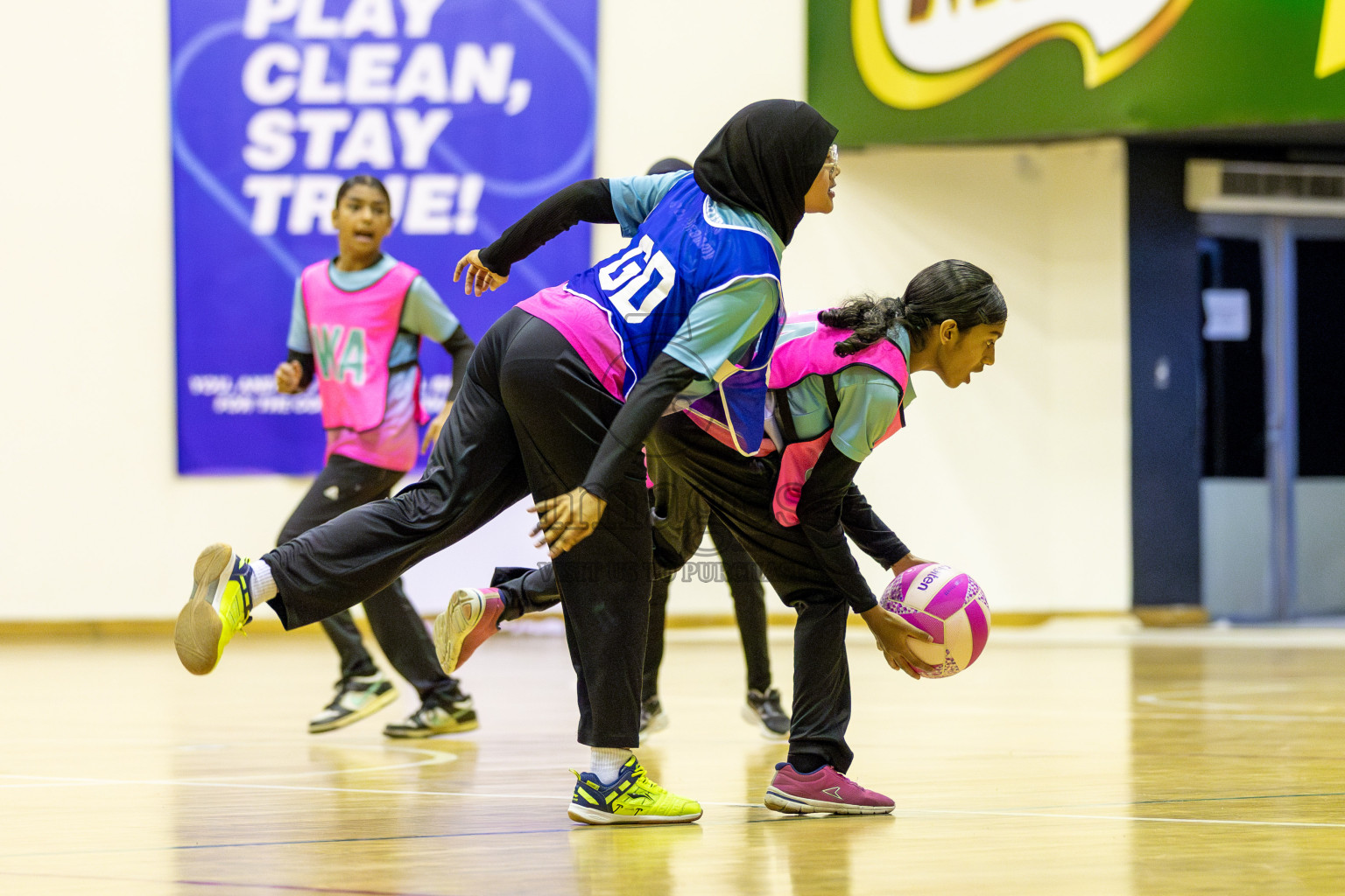 Netkids A vs Netkids B in Day 2 of 3rd Junior Championship - Netball association of Maldives, held at Social Center on Monday 20th January 2025 . Photos by Shuu Abdul Sattar