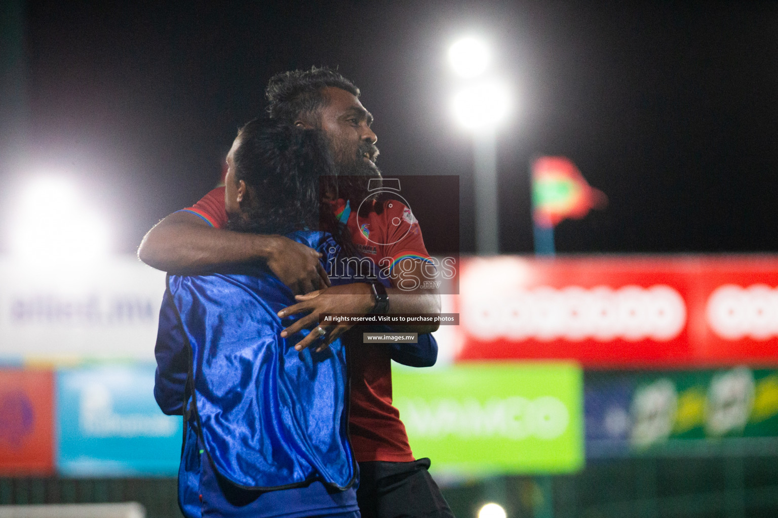 STO RC Vs Team Fenaka in the Quarter Finals of Club Maldives 2021 held in Hulhumale, Maldives on 13 December 2021. Photos: Nasam Thaufeeq