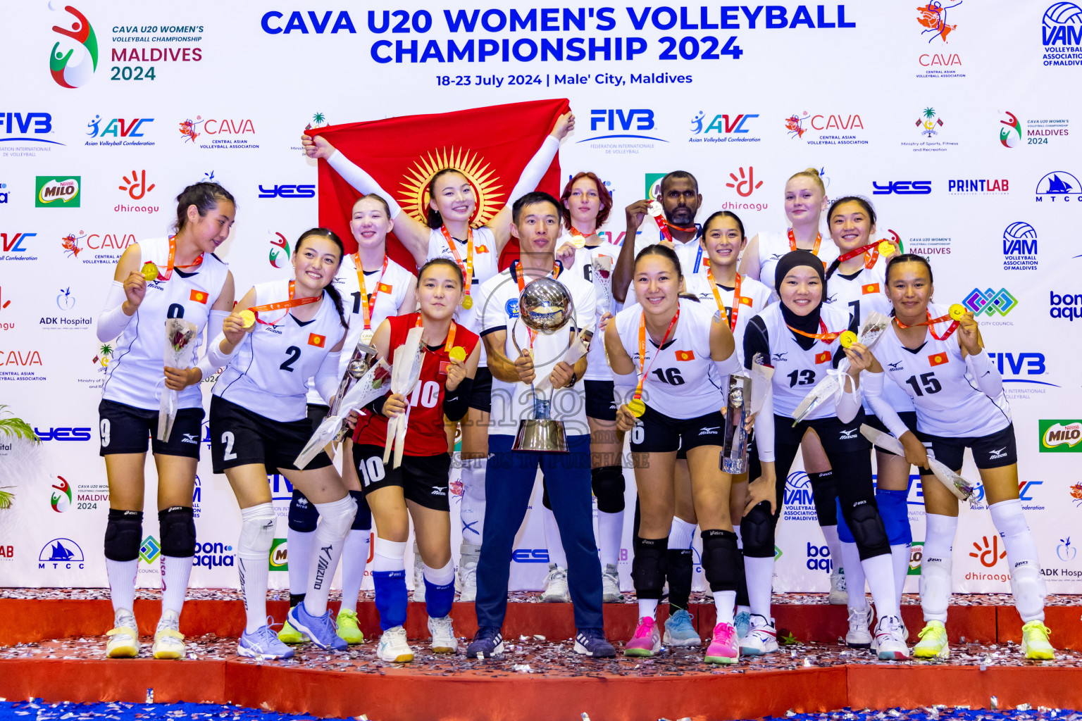 Kyrgyzstan vs Sri Lanka in Final of CAVA U20 Woman's Volleyball Championship 2024 was held in Social Center, Male', Maldives on 23rd July 2024. Photos: Nausham Waheed / images.mv