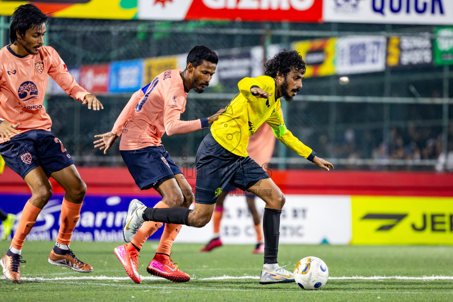 GDh Vaadhoo vs GDh Gadhdhoo in Gaafu Dhaal Atoll Final in Day 24 of Golden Futsal Challenge 2025 was held on Tuesday , 28th January 2025, in Hulhumale', Maldives. Photos: Nausham Waheed / images.mv
