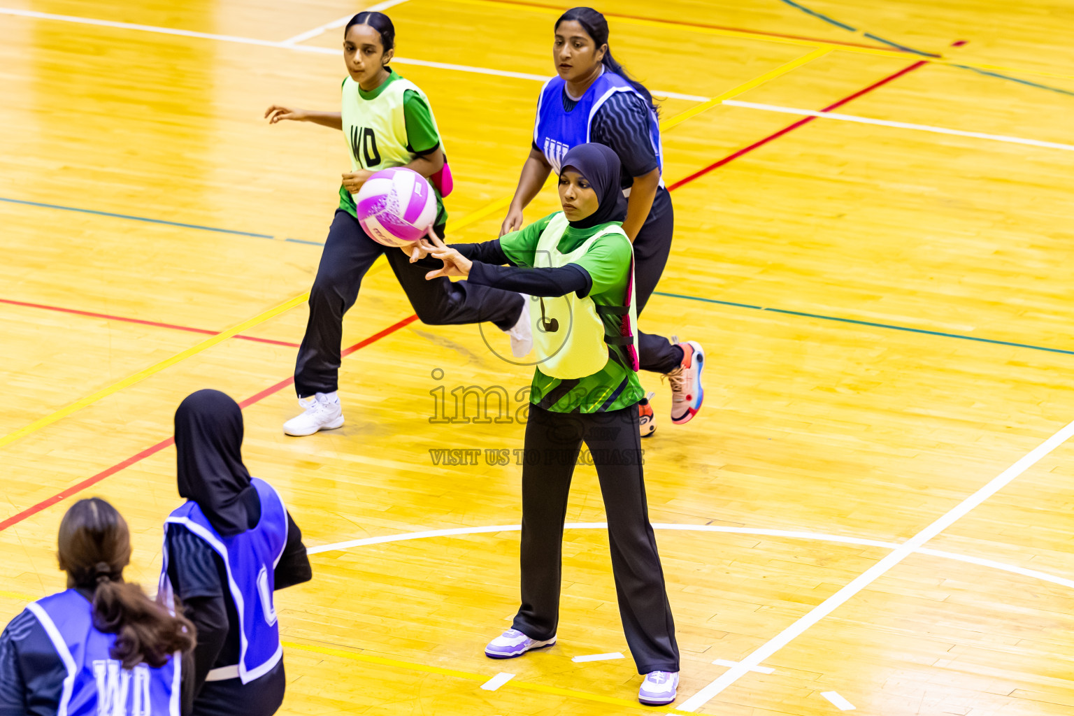 C Green Streets vs SC Shinning Star in Day 5 of 24th Milo Netball Association Championship held in Social Center at Male', Maldives on Friday, 5th September 2025. Photos: Nausham Waheed / images.mv