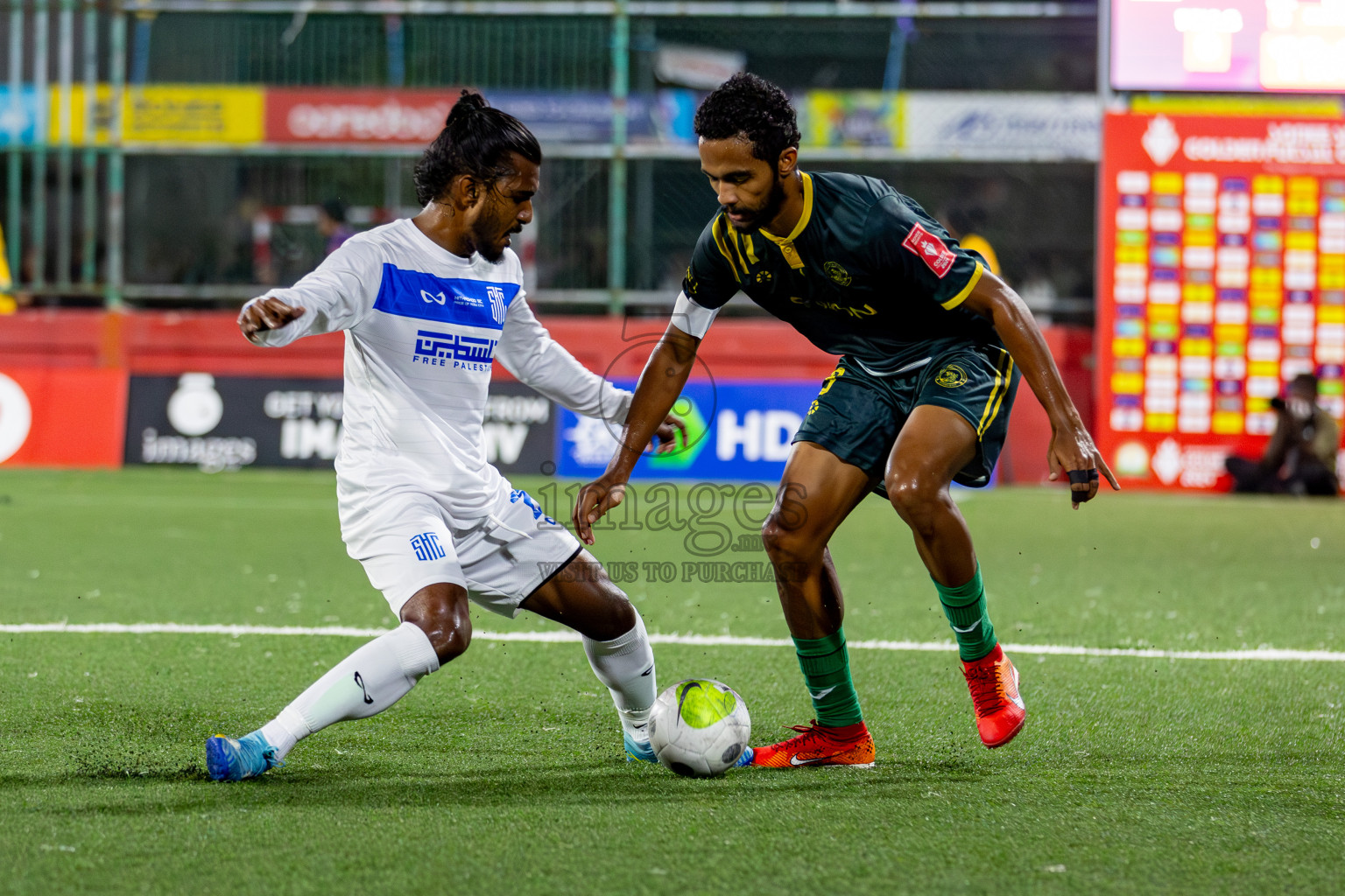 S. Hithadhoo VS Dhandimagu on Day 33 of Golden Futsal Challenge 2024, held on Sunday, 18th February 2024, in Hulhumale', Maldives Photos: Hassan Simah / images.mv