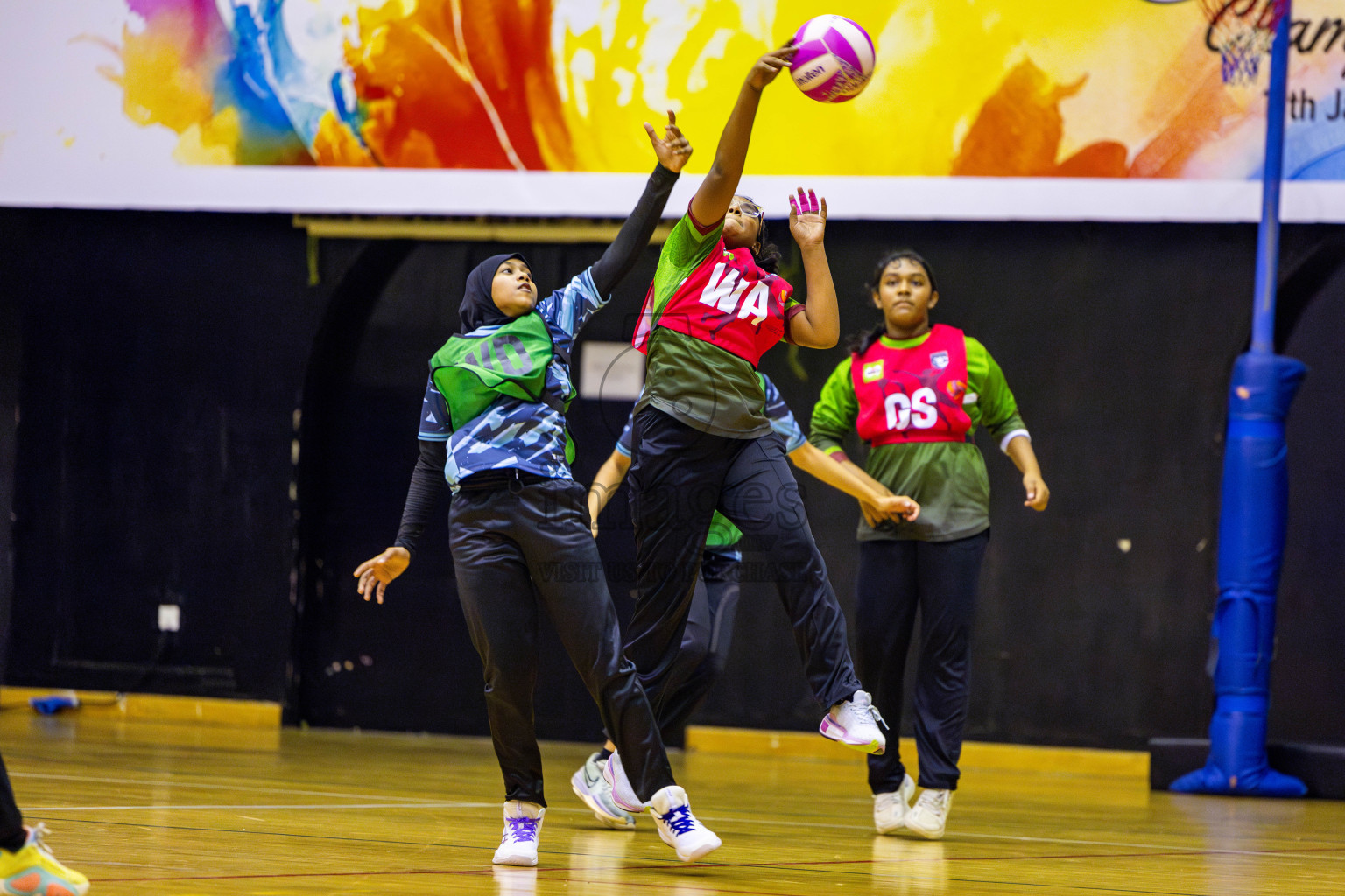Fiontti Sports Club vs High Flyers U13 Finals of 3rd Netball Junior Championship, held at Social Center on Saturday, 25th January 2025 . Photos: Nausham Waheed / images.mv