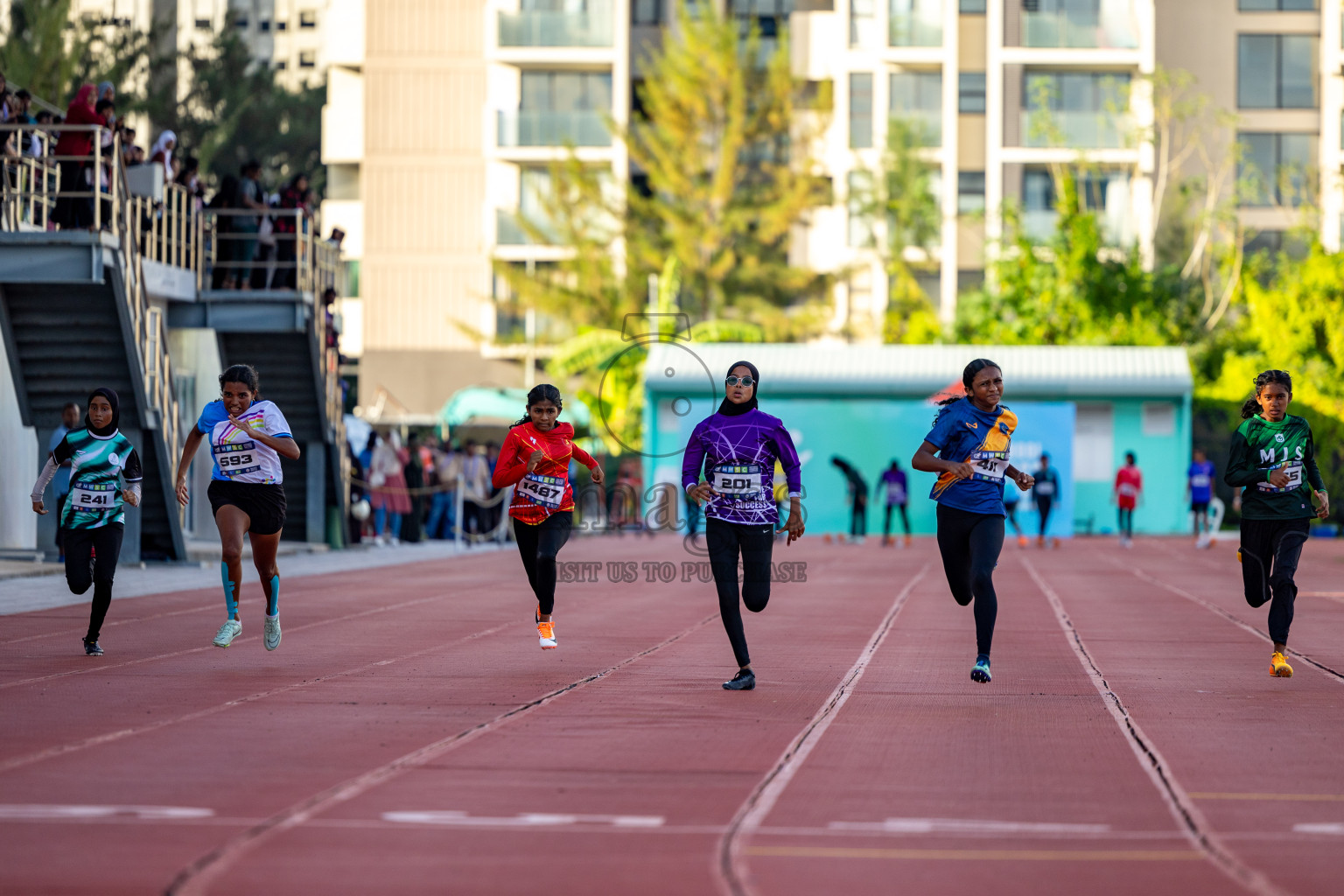 Day 1 of MWSC Interschool Athletics Championships 2024 held in Hulhumale Running Track, Hulhumale, Maldives on Saturday, 9th November 2024. 
Photos by: Hassan Simah / Images.mv