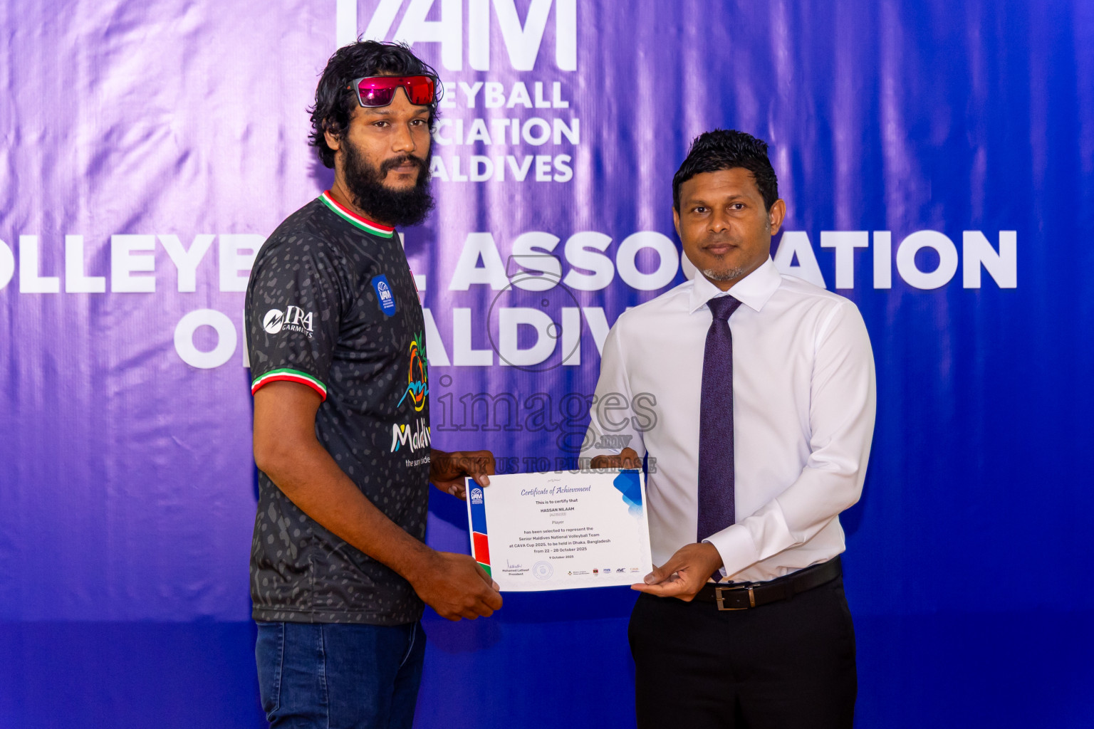 Announcing of Senior Mens Volleyball National Team participating in the CAVA Men’s cup 2025, in Bangladesh held in Socail Centre Haruge., Male', Maldives on Thursday, 09th October 2025. Photos by: Nausham Waheed / Images.mv