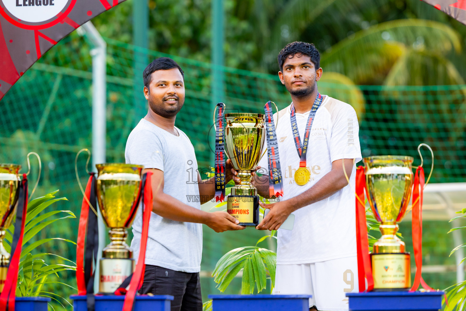 Barcelo vs Conrad in the Final of Resort League 2025 (Ari Zone) was held on Sunday, 28th June 2025 in Conrad Maldives Rangali Island, Alif Dhaalu Atoll, Maldives. Photos: Nausham Waheed / images.mv