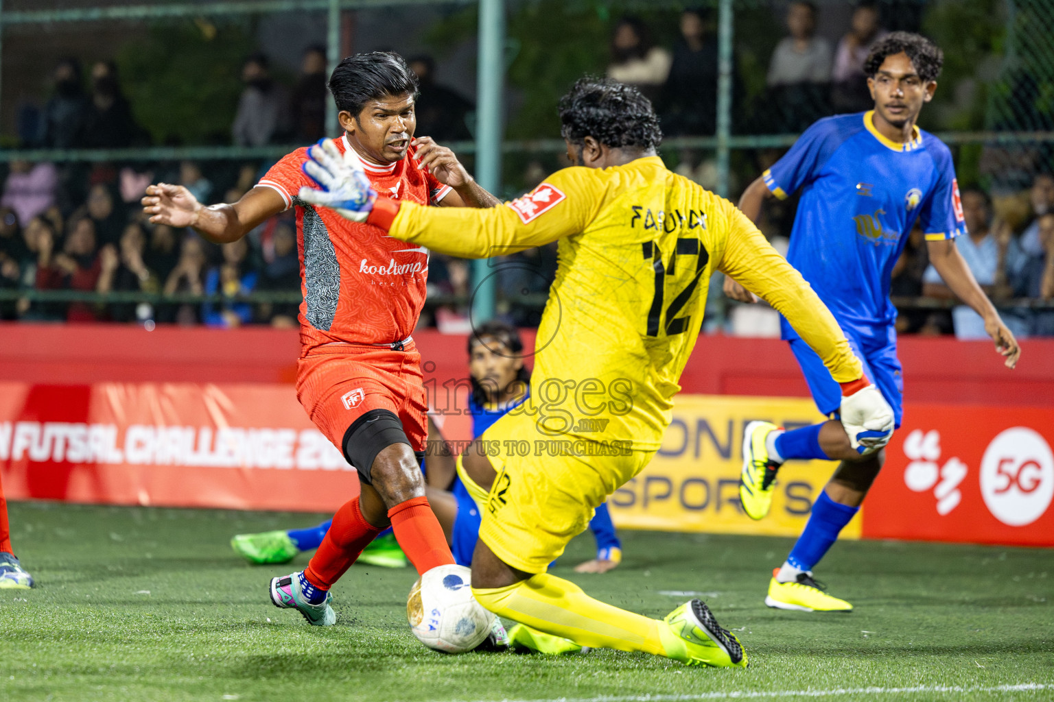 HA Filladhoo vs HA Baarah in Day 13 of Golden Futsal Challenge 2025 was held on Friday, 17th January 2025, in Hulhumale', Maldives 
Photos: Hassan Simah / images.mv