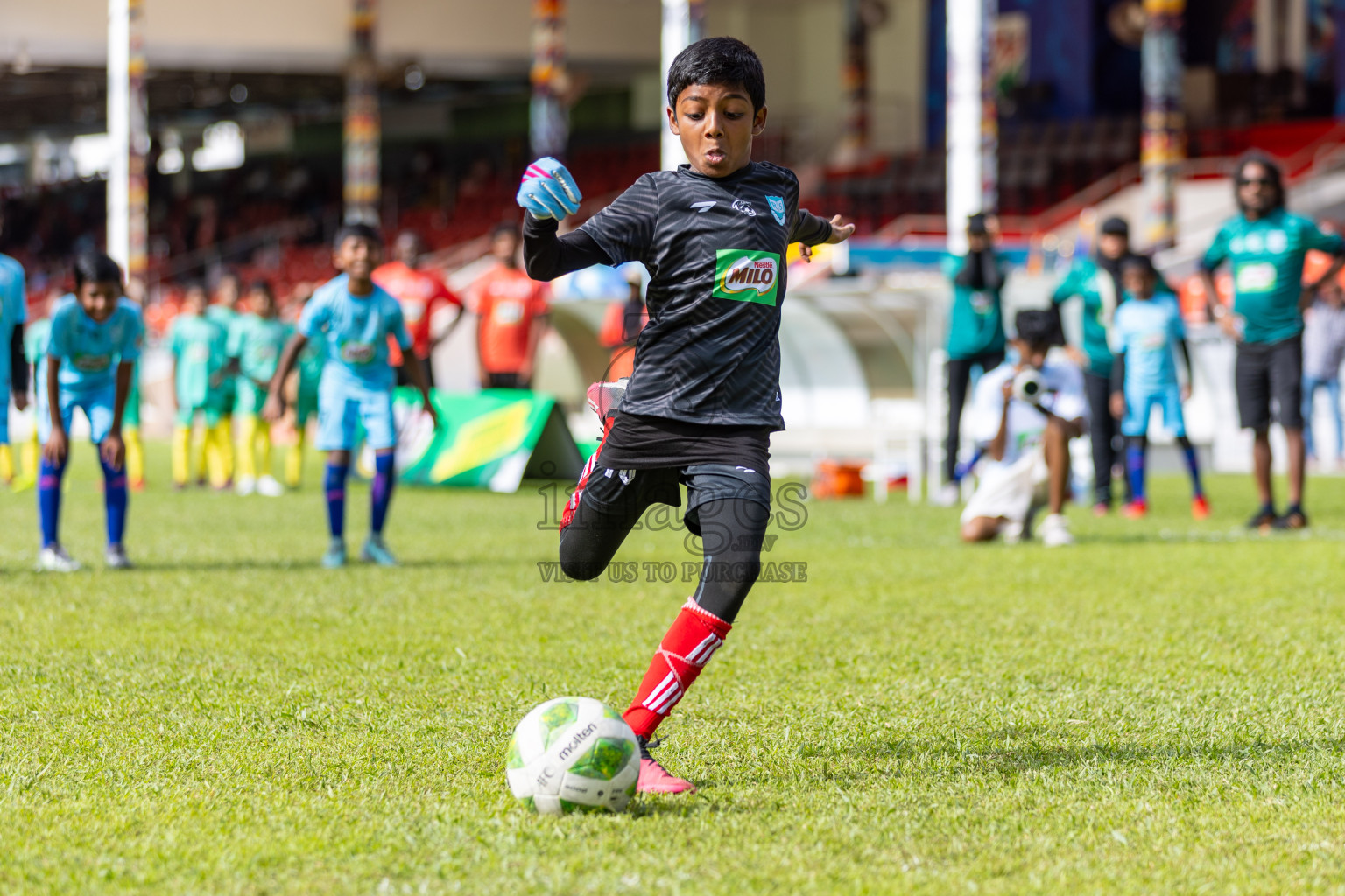 Day 2 of MILO Kids Football Fiesta was held at National Stadium in Male', Maldives on Saturday, 24th February 2024.