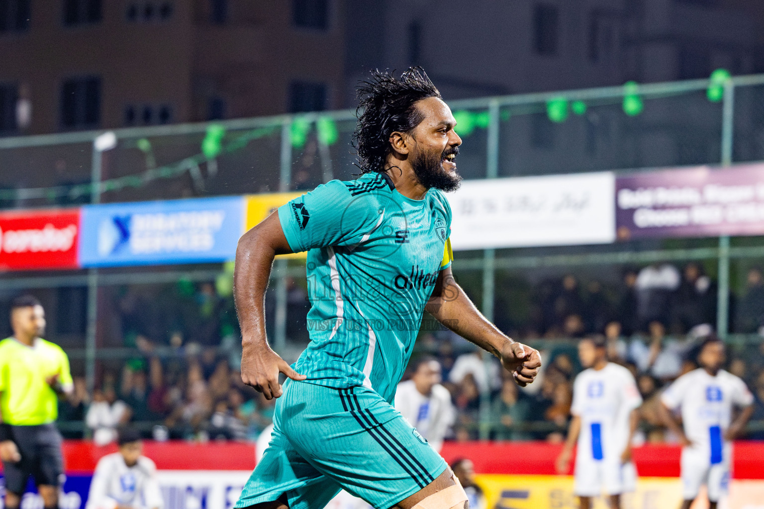 S Feydhoo vs S Hithadhoo in Seenu Atoll Final in Day 24 of Golden Futsal Challenge 2025 was held on Tuesday , 28th January 2025, in Hulhumale', Maldives. Photos: Nausham Waheed / images.mv