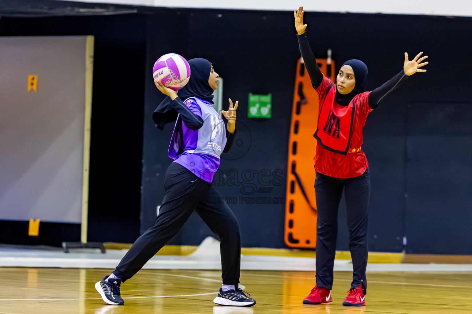 C Matrix vs Invicto SC in Day 4 of 24th Milo Netball Association Championship held in Social Center at Male', Maldives on Thursday, 4th September 2025. Photos: Nausham Waheed / images.mv