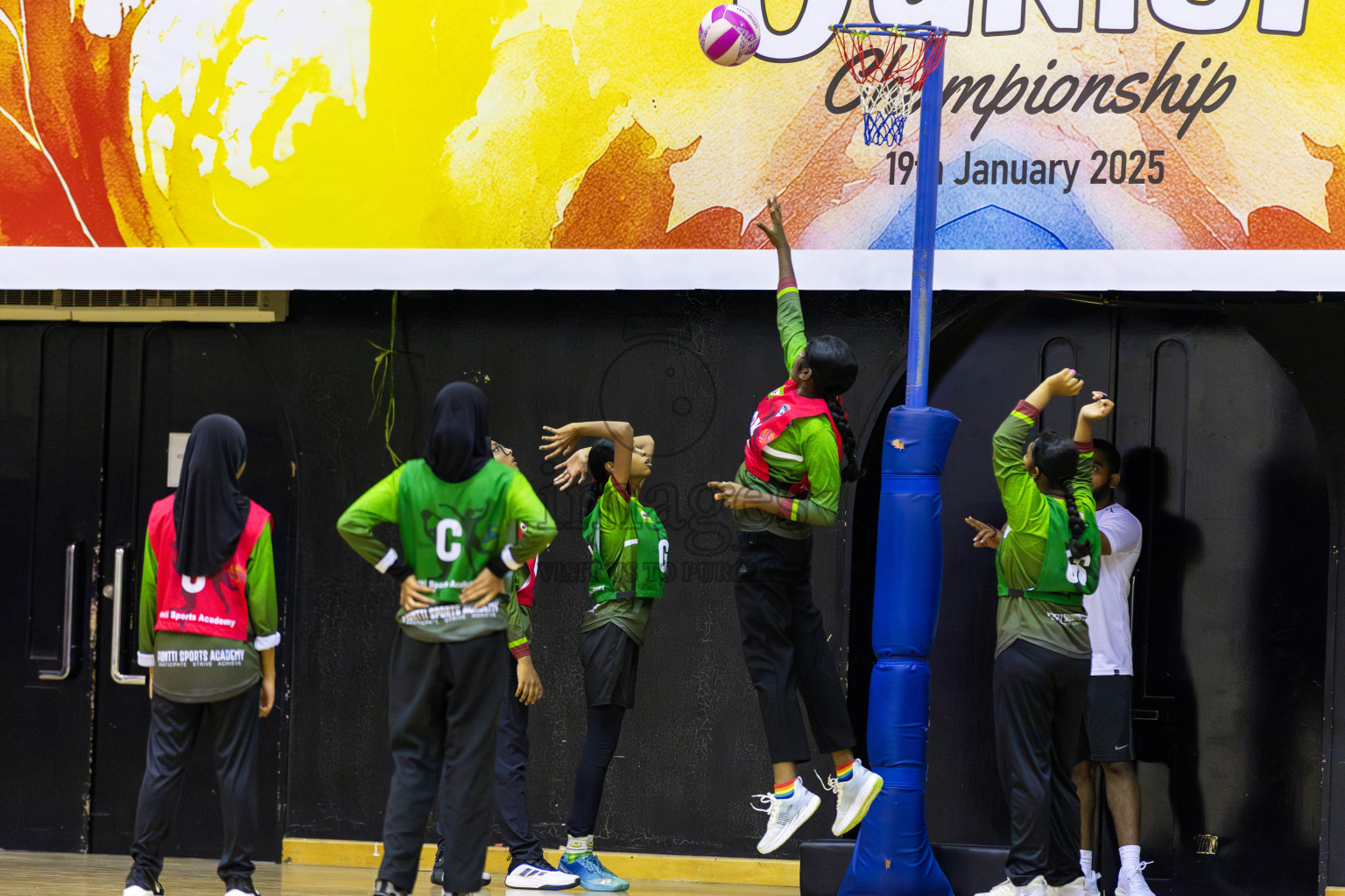 FIONTI Sports Club vs FIONTI Sports Academy  (U13) in Day 1 of 3rd Junior Championship - Netball association of Maldives, held at Social Center on 19th January 2025 . Photos by Shuu Abdul Sattar / Images.mv