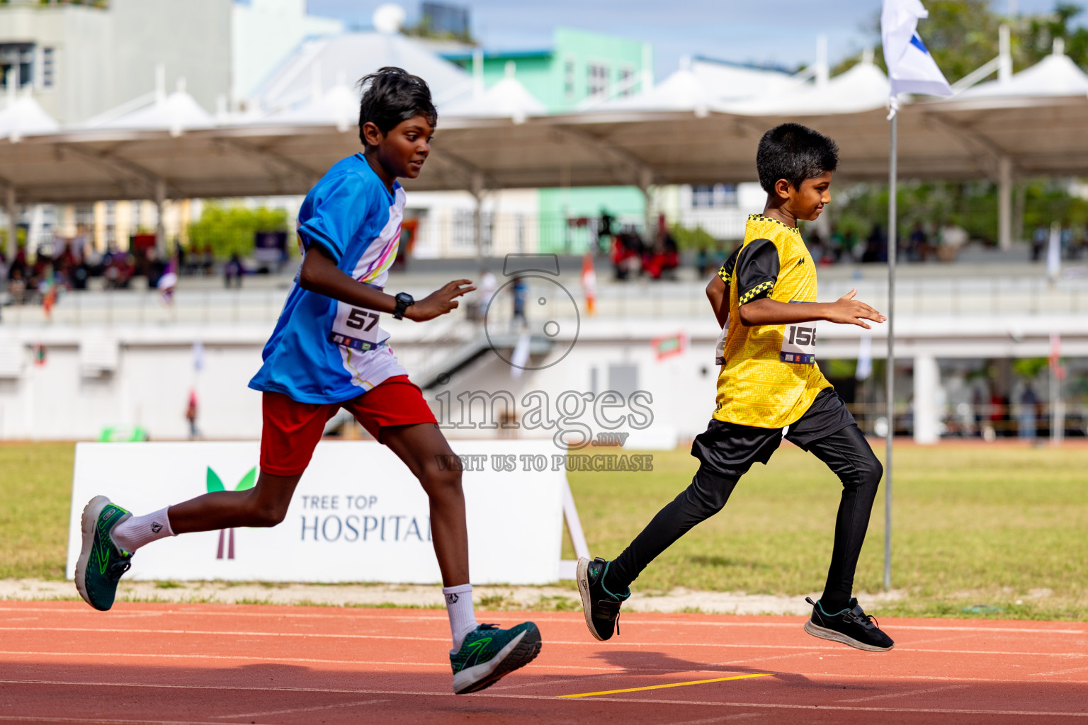 Day 2 of MWSC Interschool Athletics Championships 2024 held in Hulhumale Running Track, Hulhumale, Maldives on Sunday, 10th November 2024. 
Photos by: Hassan Simah / Images.mv