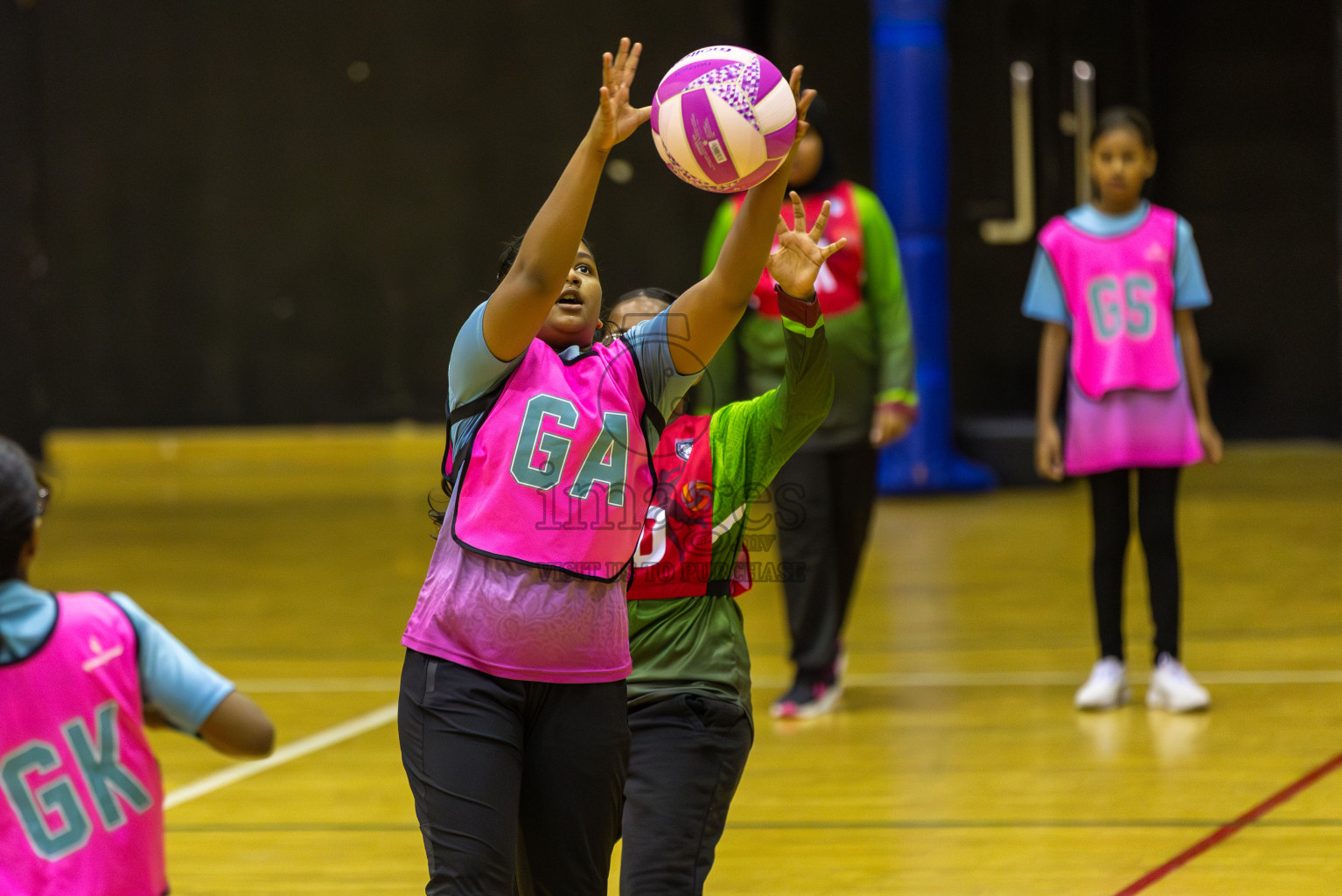 Fionti SC vs Netgen A in Day 6  of 3rd Netball Junior Championship, held at Social Center on Friday 24th January 2025 . Photos: Shuu Abdul Sattar / images.mv