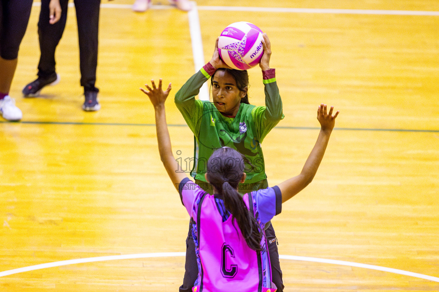 N Sports Acamdemy A vs Fiontti Sports Club in Day 3 of 3rd Netball Junior Championship, held at Social Center on Tuesday, 21st January 2025 . Photos: Nausham Waheed / images.mv