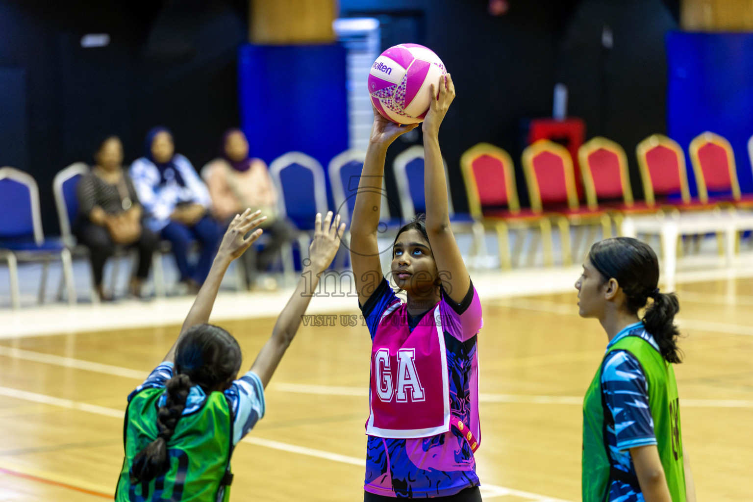 High Fluers vsN Sports Academy in Day 5 of 3rd Netball Junior Championship, held at Social Center on Thursday 23rd January 2025 . Photos: Shuu Abdul Sattar / images.mv