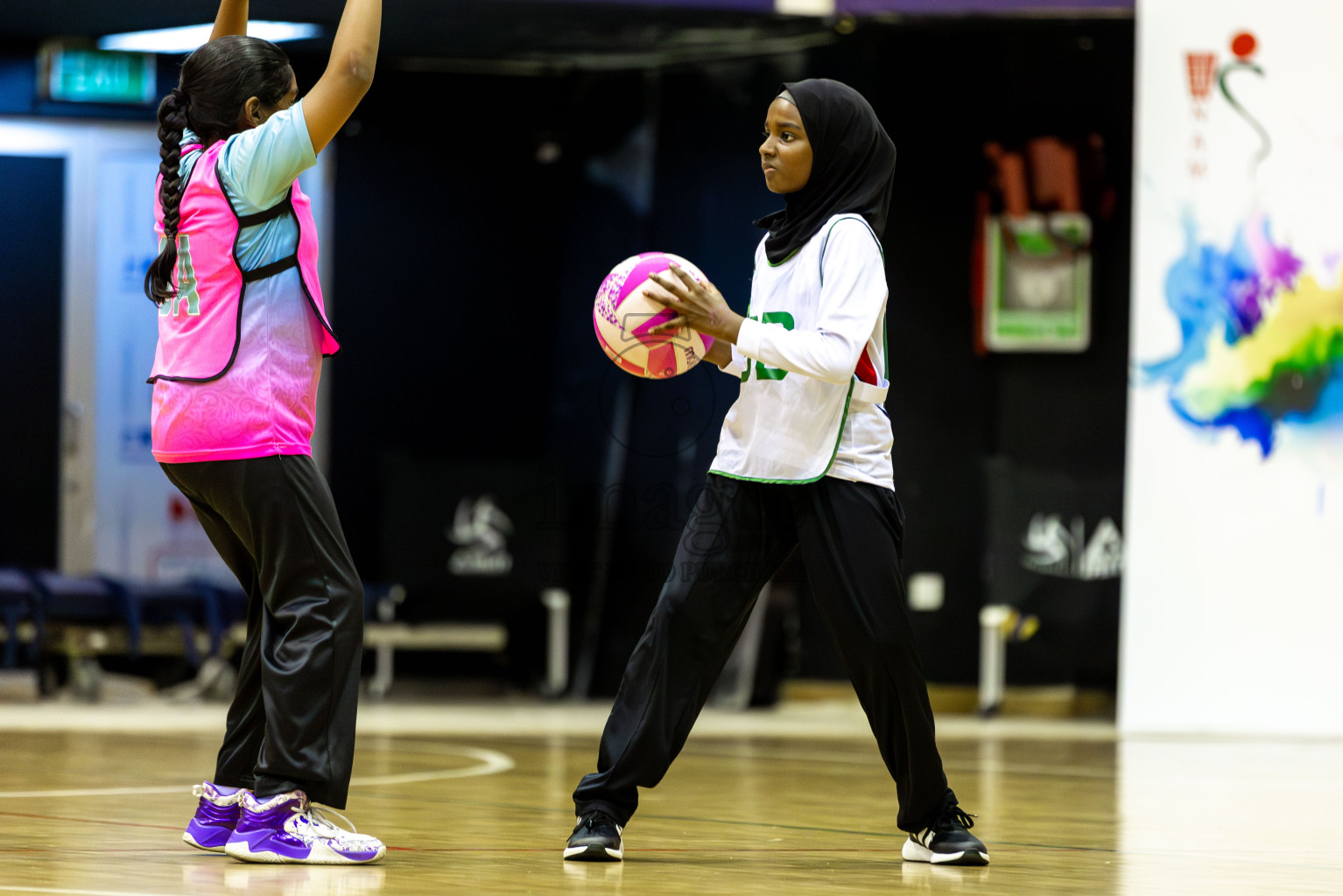 Net Queens vs Netgen B in Day 5 of 3rd Netball Junior Championship, held at Social Center on Thursday 23rd January 2025 . Photos: Shuu Abdul Sattar / images.mv