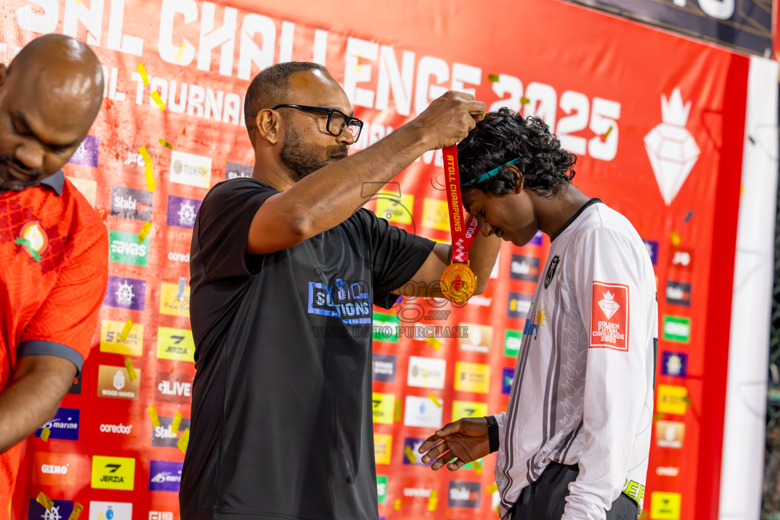 N Holhudhoo vs N Miladhoo in Noonu Atoll Final in Day 24 of Golden Futsal Challenge 2025 was held on Tuesday , 28th January 2025, in Hulhumale', Maldives. Photos: Ismail Thoriq / images.mv