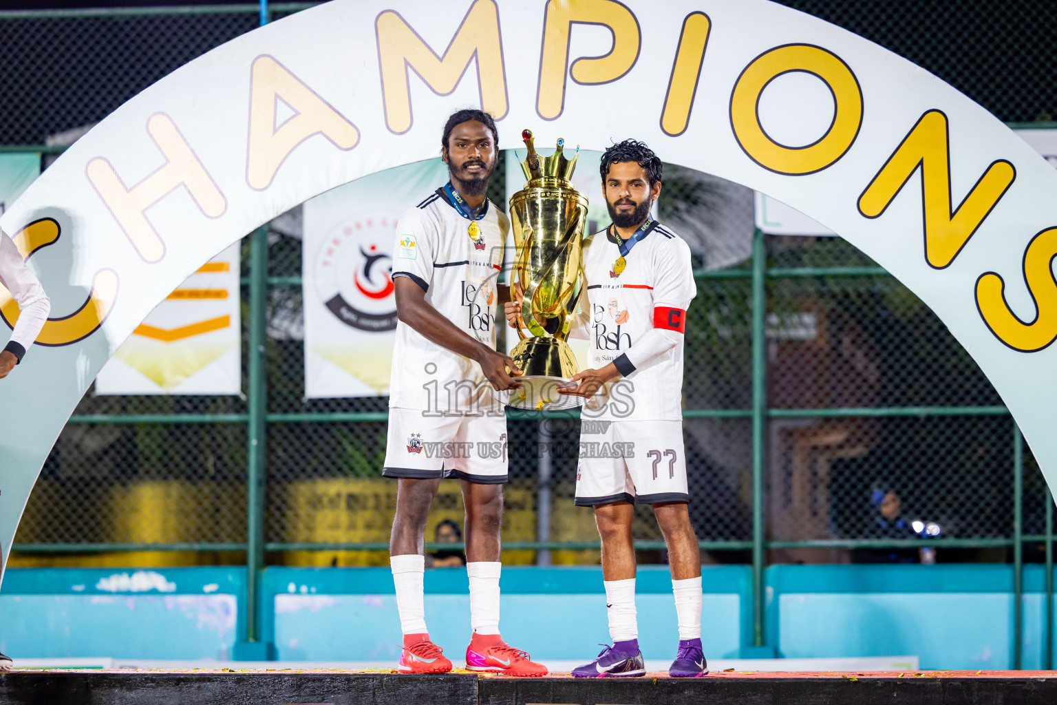 Ifhaams vs Dee Cee Jay SC in Final of Laamehi Dhiggaru Ekuveri Futsal Challenge 2025 was held on Tuesday, 29th July 2025, at Dhiggaru Futsal Ground, Dhiggaru, Maldives Photos: Nausham Waheed  / images.mv