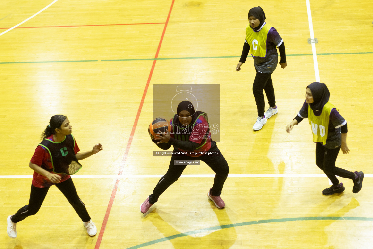 Sports Club Skylark vs United Unity Sports Club in the Milo National Netball Tournament 2022 on 19 July 2022, held in Social Center, Male', Maldives. Photographer: Shuu / Images.mv