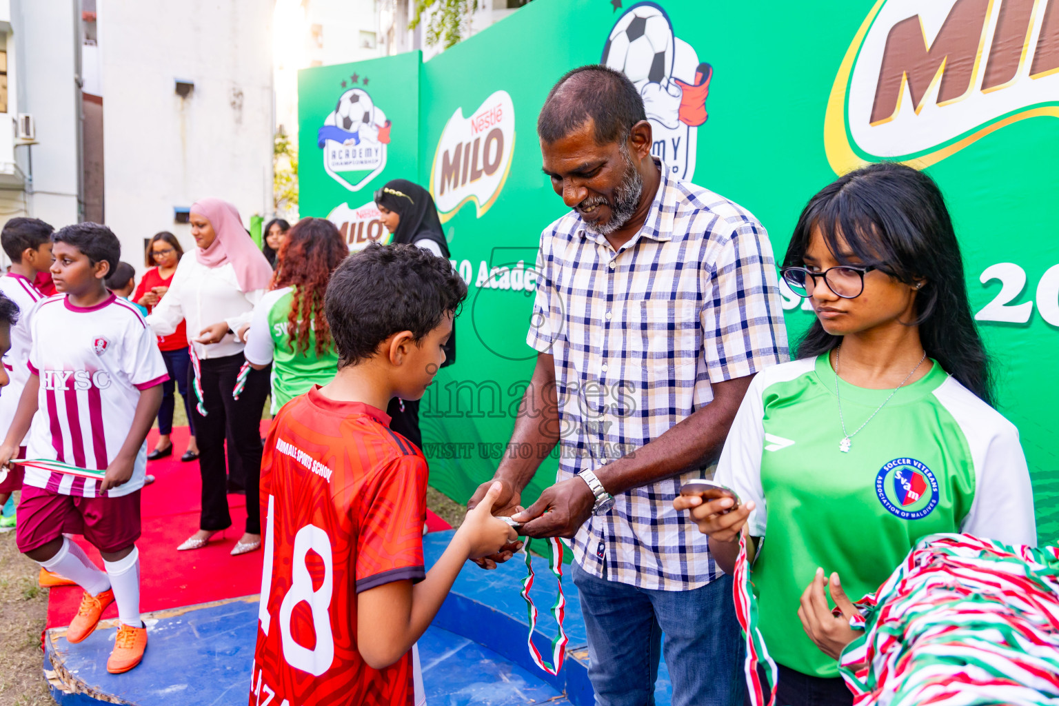 Day 4 of MILO Academy Championship 2024 - U12 was held at Henveiru Grounds in Male', Maldives on Sunday, 7th July 2024. Photos: Nausham Waheed / images.mv