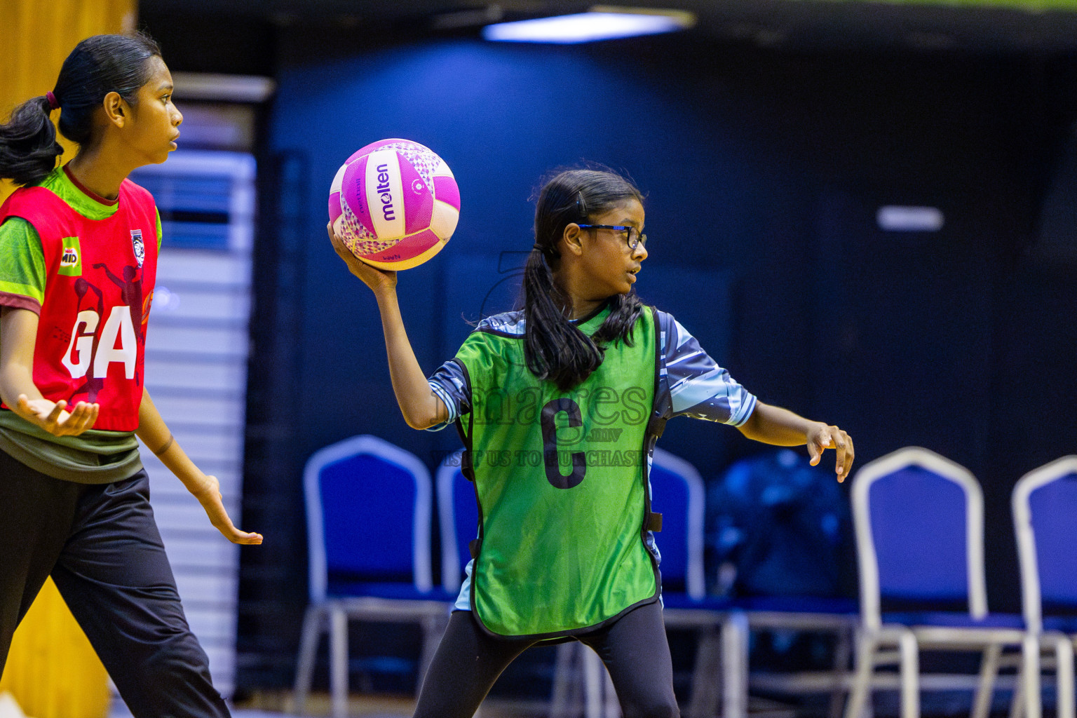 Fiontti Sports Club vs High Flyers U13 Finals of 3rd Netball Junior Championship, held at Social Center on Saturday, 25th January 2025 . Photos: Nausham Waheed / images.mv