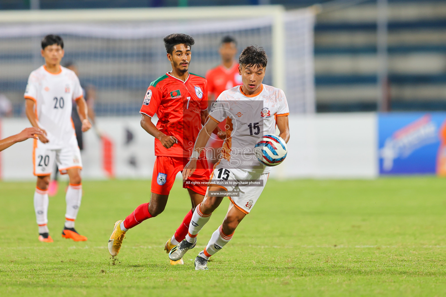 Bhutan vs Bangladesh in SAFF Championship 2023 held in Sree Kanteerava Stadium, Bengaluru, India, on Wednesday, 28th June 2023. Photos: Nausham Waheed, Hassan Simah / images.mv