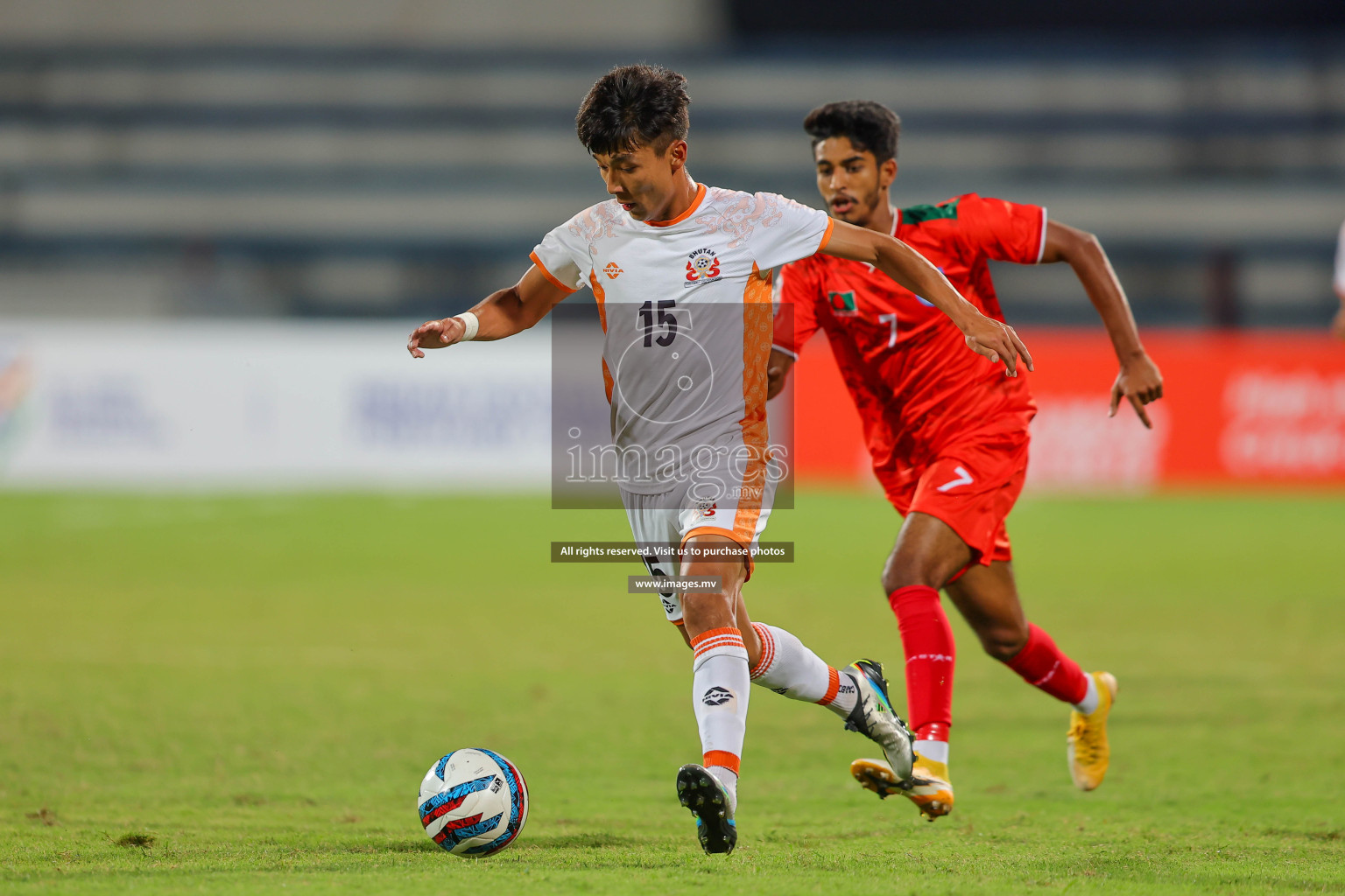 Bhutan vs Bangladesh in SAFF Championship 2023 held in Sree Kanteerava Stadium, Bengaluru, India, on Wednesday, 28th June 2023. Photos: Nausham Waheed / images.mv