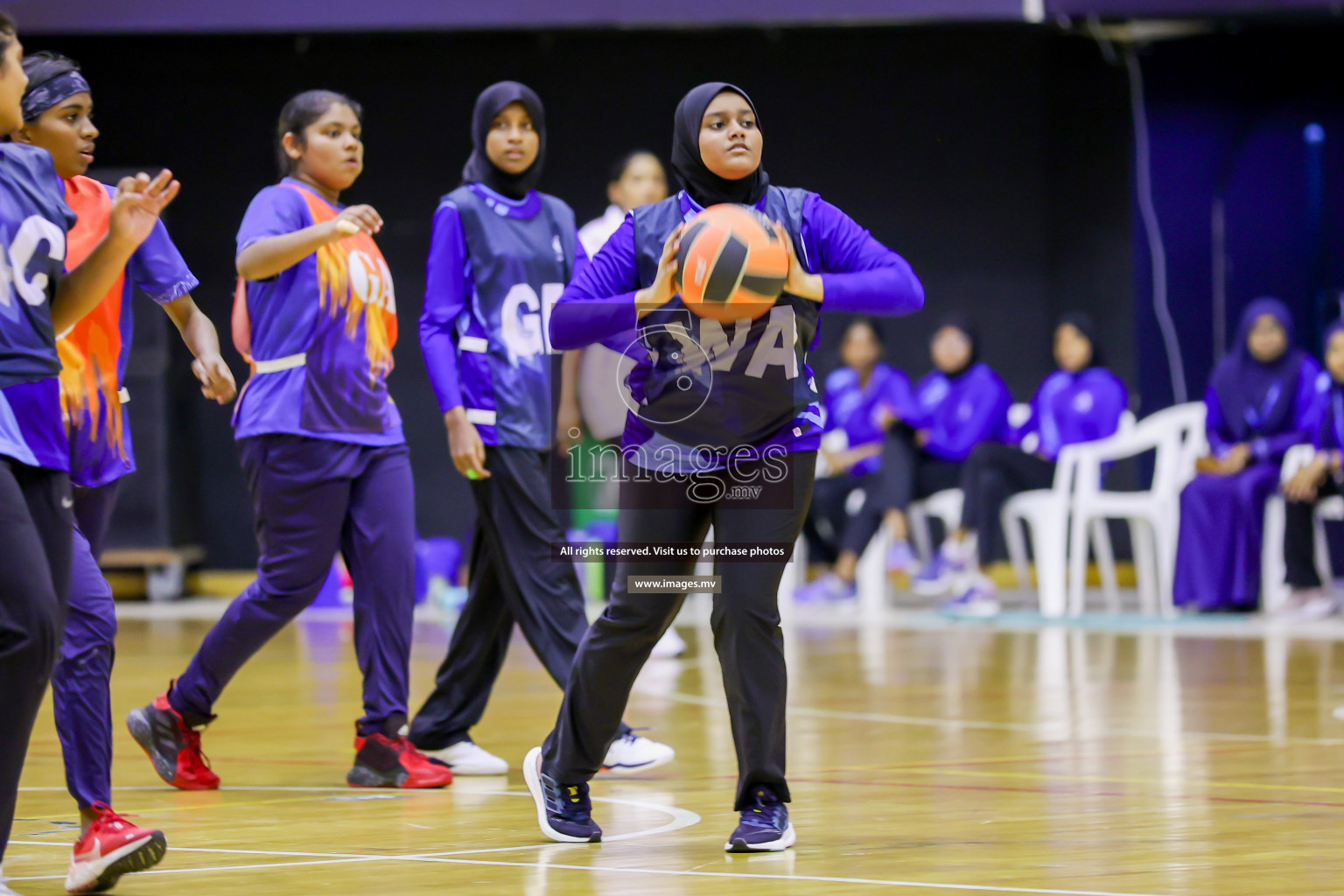 Day 9 of 24th Interschool Netball Tournament 2023 was held in Social Center, Male', Maldives on 4th November 2023. Photos: Hassan Simah / images.mv