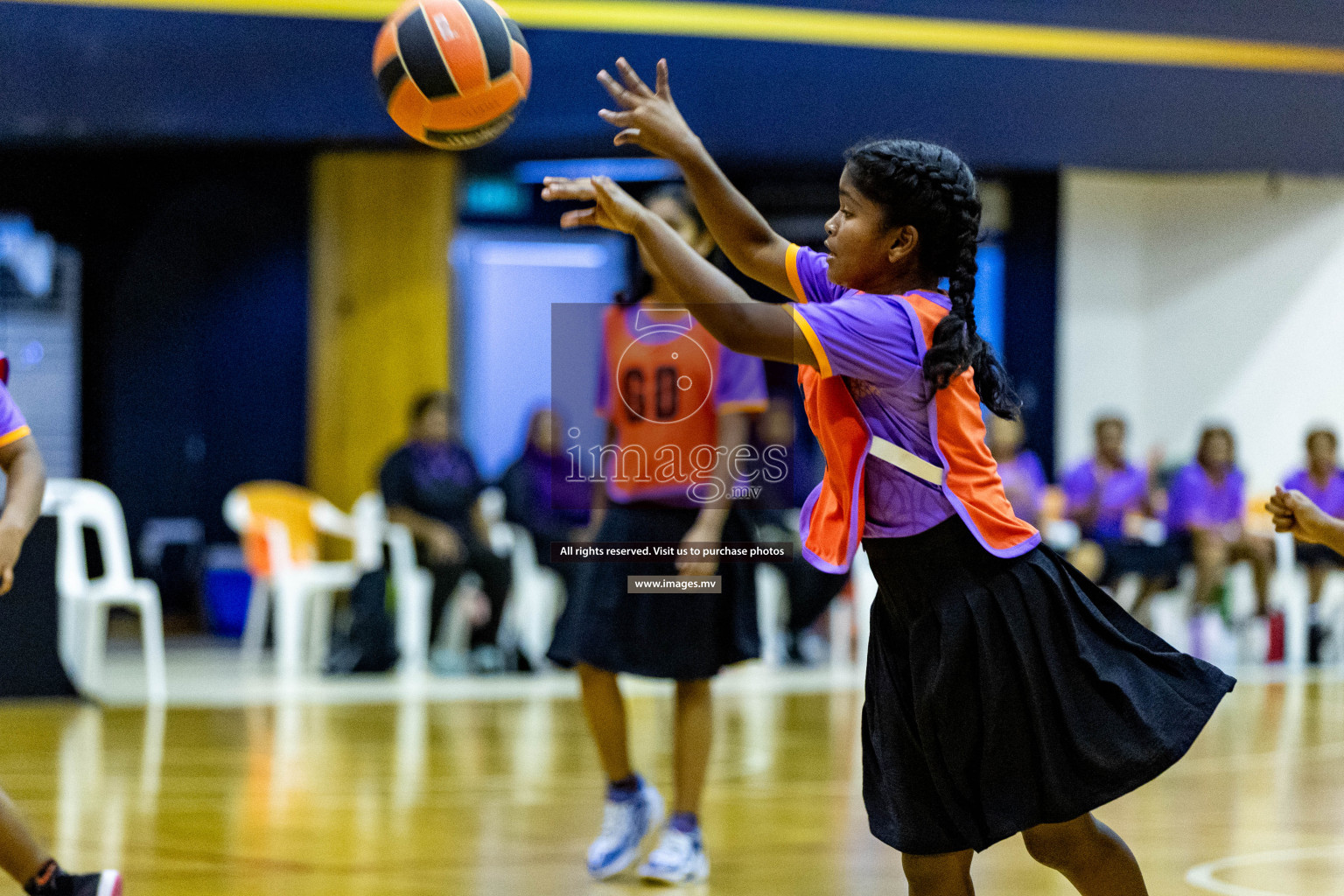 Day 9 of 24th Interschool Netball Tournament 2023 was held in Social Center, Male', Maldives on 4th November 2023. Photos: Hassan Simah / images.mv