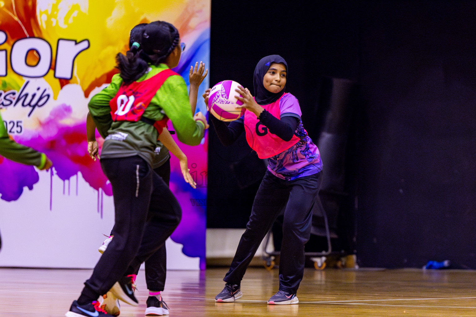 N Sports Academy B vs Fiontti Sports Club U11 Finals of 3rd Netball Junior Championship, held at Social Center on Saturday, 25th January 2025 . Photos: Nausham Waheed / images.mv