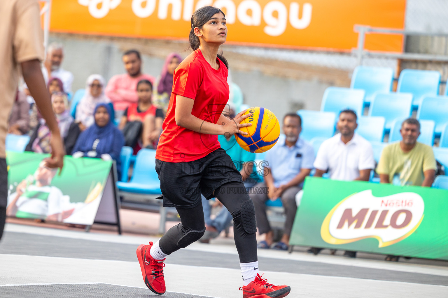 Day 1 of MILO Ramadan 3x3 Challenge 2024 was held in Ekuveni Outdoor Basketball Court at Male', Maldives on Tuesday, 12th March 2024. 
Photos: Ismail Thoriq / images.mv