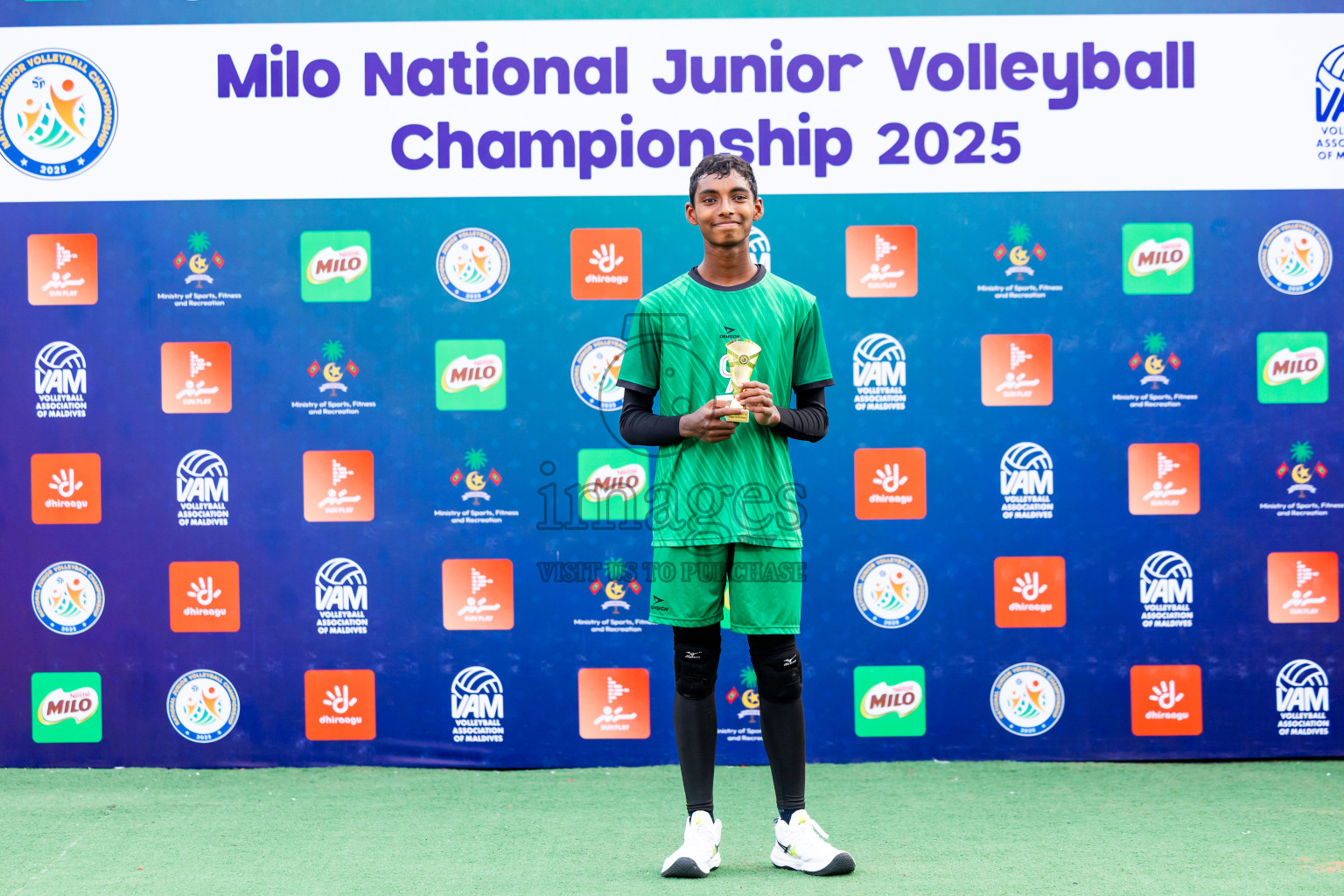 Sports Club Dhirun vs Goodies Sports Club in Milo National Junior Volleyball Championship 2025 Day 3 was held on Monday, 24th November 2025 at Ekuveni Turf Court Male', Maldives. Photos: Nausham Waheed / images.mv
