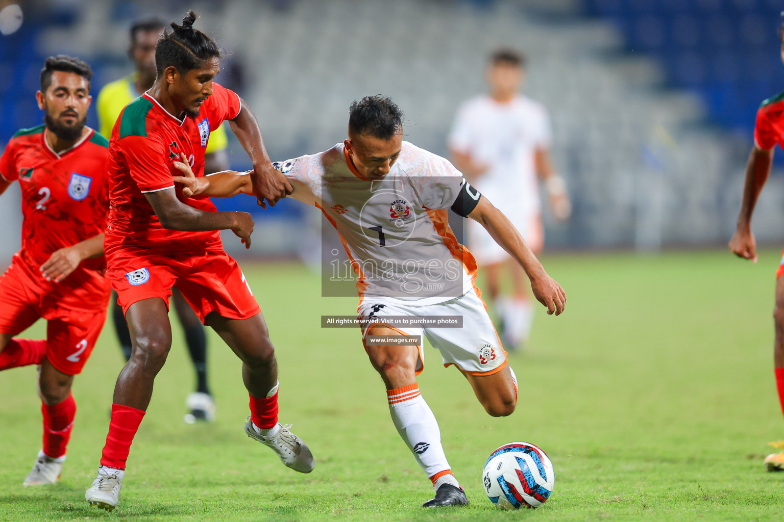 Bhutan vs Bangladesh in SAFF Championship 2023 held in Sree Kanteerava Stadium, Bengaluru, India, on Wednesday, 28th June 2023. Photos: Nausham Waheed, Hassan Simah / images.mv