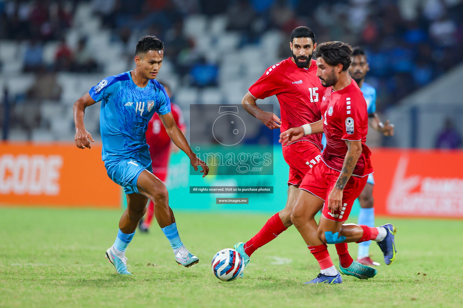 Lebanon vs India in the Semi-final of SAFF Championship 2023 held in Sree Kanteerava Stadium, Bengaluru, India, on Saturday, 1st July 2023. Photos: Nausham Waheed, Hassan Simah / images.mv