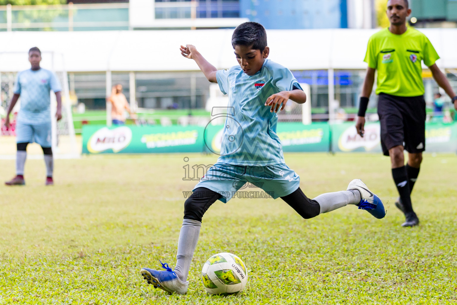 Day 3 of MILO Academy Championship 2025 (U-12) was held at Henveiru Stadium in Male', Maldives on Saturday, 3rd May 2025. Photos: Nausham Waheed / images.mv