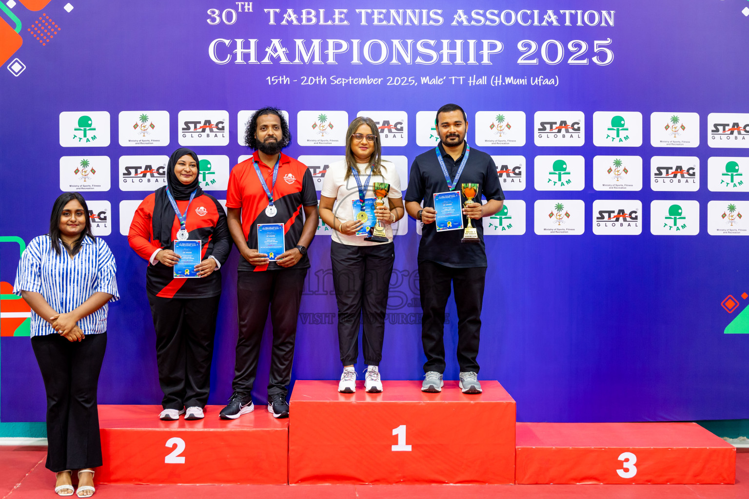 Finals of 30th Table Tennis Association Championship 2025 was held on Saturday, 20th September 2025 in Male' TT Hall, Male', Maldives. Photos: Nausham Waheed / images.mv
