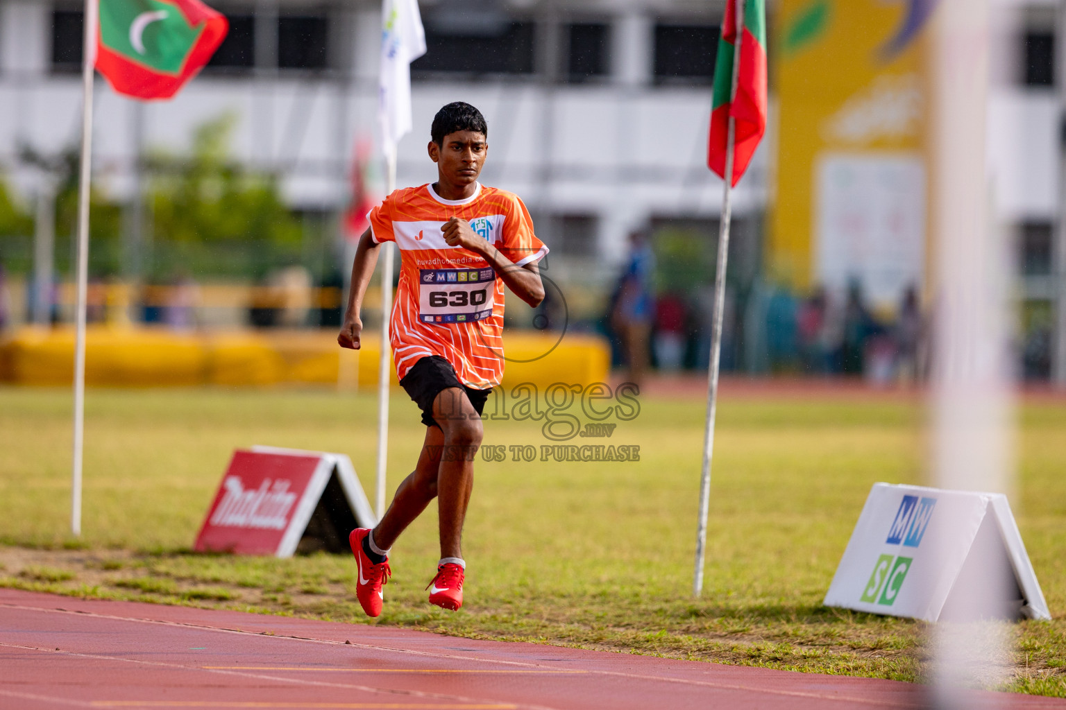 Day 3 of MWSC Interschool Athletics Championships 2024 held in Hulhumale Running Track, Hulhumale, Maldives on Monday, 11th November 2024. 
Photos by: Hassan Simah / Images.mv