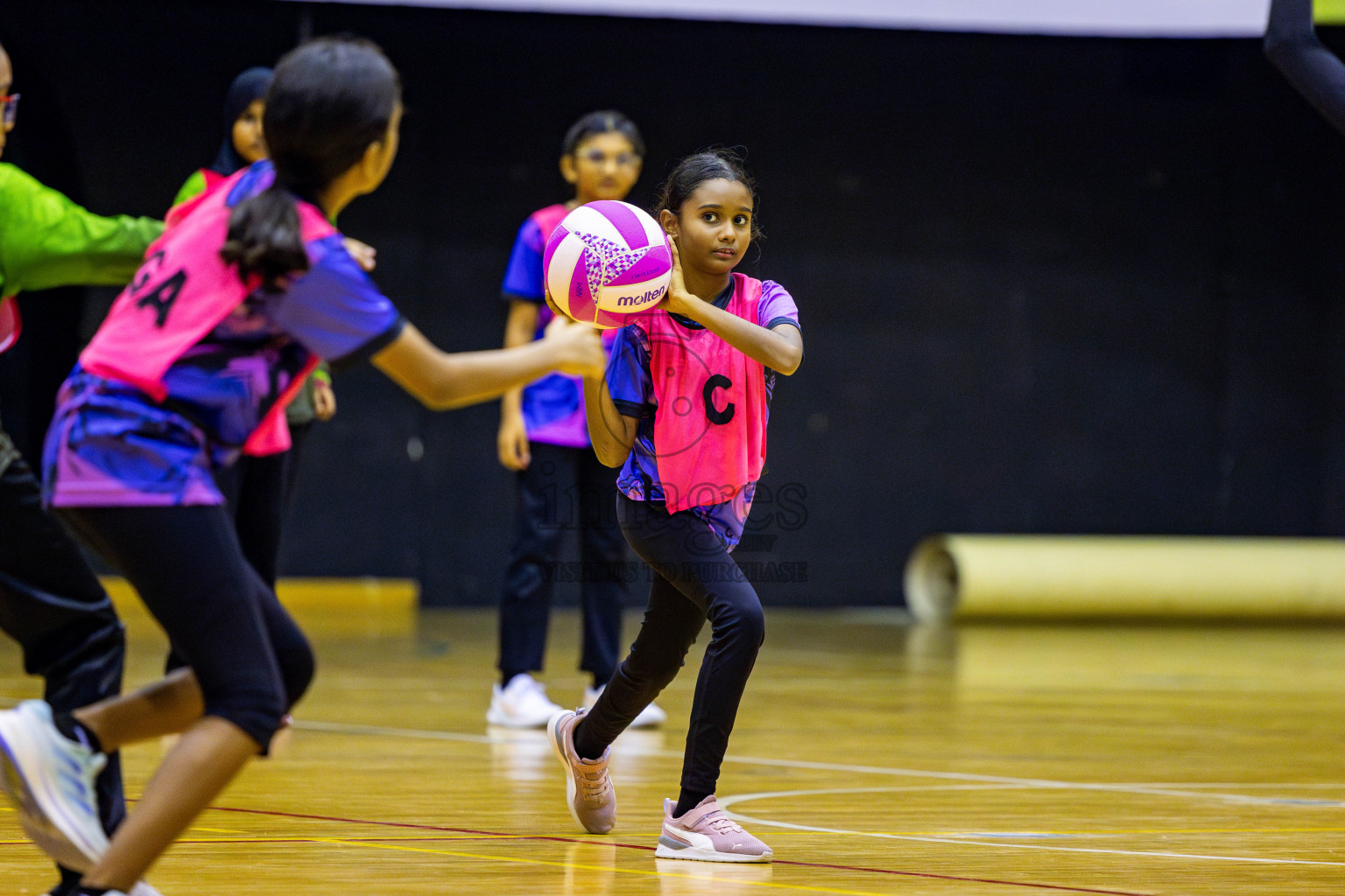 N Sports Acamdemy A vs Fiontti Sports Club in Day 3 of 3rd Netball Junior Championship, held at Social Center on Tuesday, 21st January 2025 . Photos: Nausham Waheed / images.mv