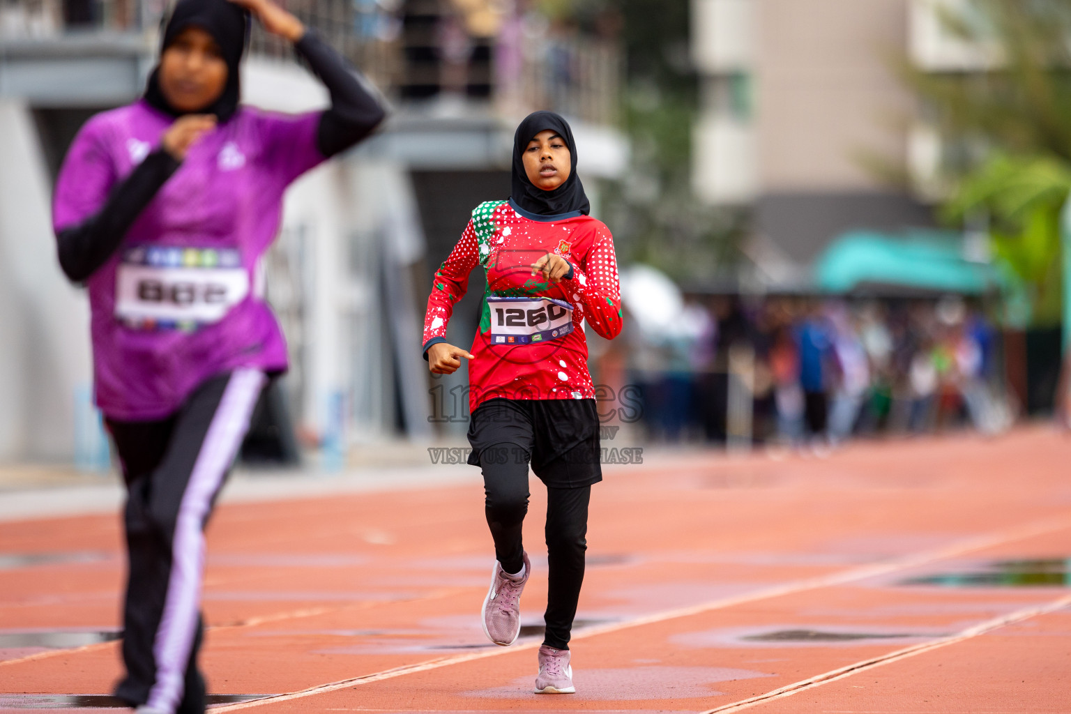 Day 1 of MWSC Interschool Athletics Championships 2024 held in Hulhumale Running Track, Hulhumale, Maldives on Saturday, 9th November 2024. 
Photos by: Ismail Thoriq / images.mv