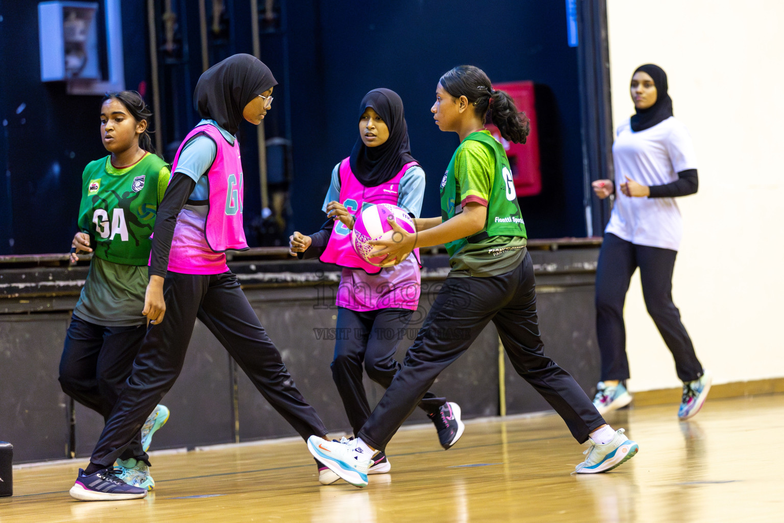 Young Netters B vs Fionti SC in Day 5 of 3rd Netball Junior Championship, held at Social Center on Thursday 23rd January 2025 . Photos: Shuu Abdul Sattar / images.mv