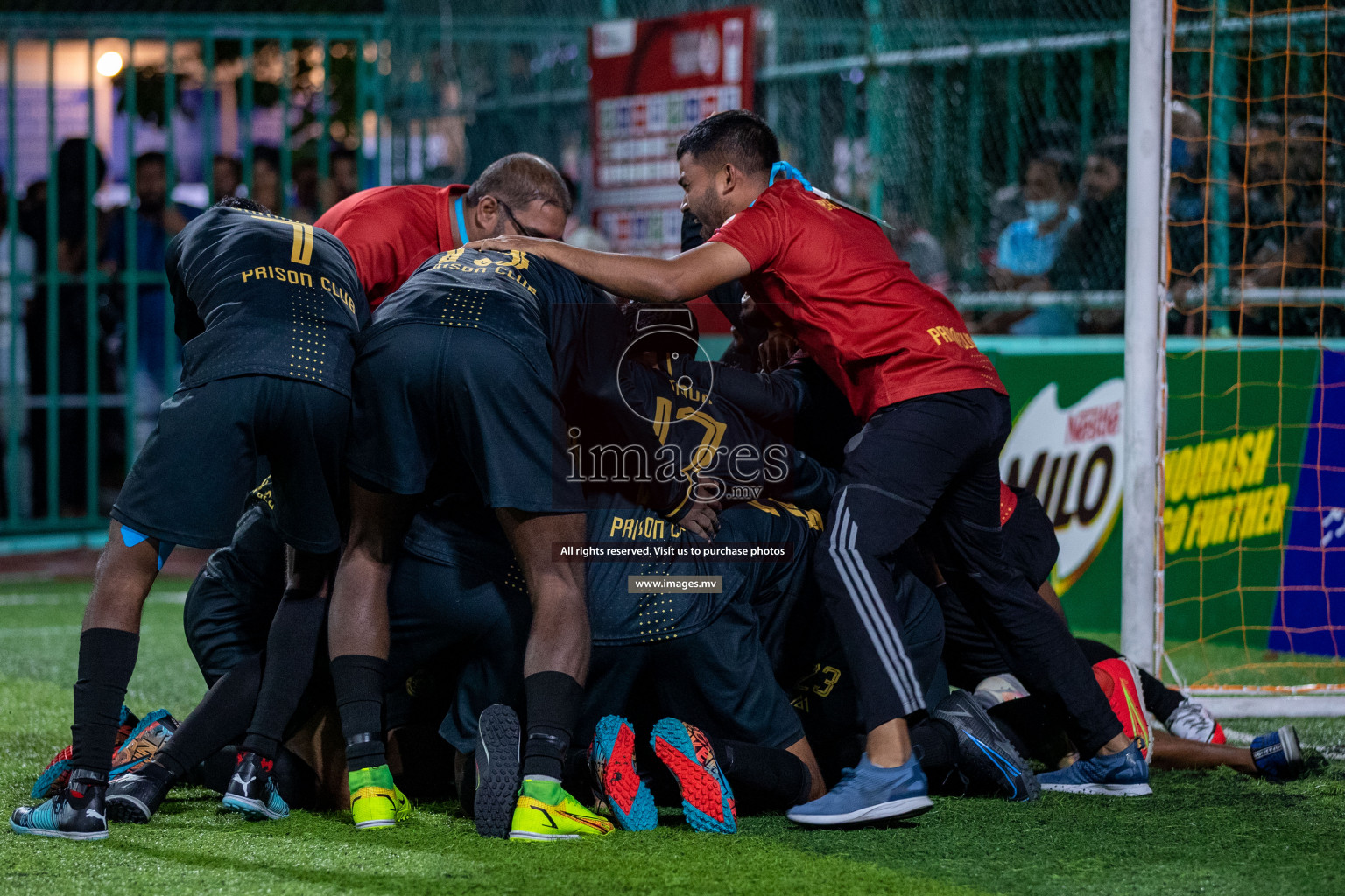 Prison Club vs MACL in the Quarter Finals of Club Maldives 2021 held at Hulhumale;, on 12th December 2021 Photos: Ismail Thoriq / images.mv