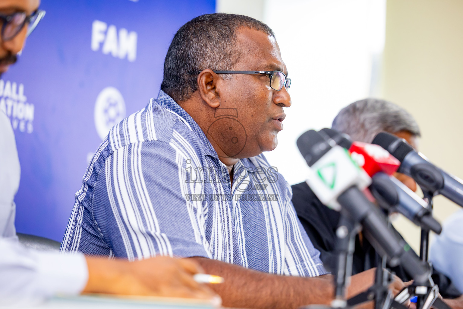 Press conference by FAM Normalization Committee was held at National Stadium in Male', Maldives on Sunday, 18th September 2024. Photos: Nausham Waheed / images.mv