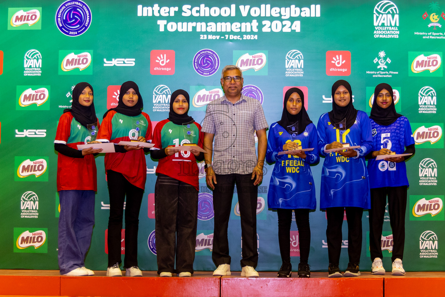 Finals of Interschool Volleyball Tournament 2024 was held in Social Center at Male', Maldives on Friday, 6th December 2024. Photos: Nausham Waheed / images.mv